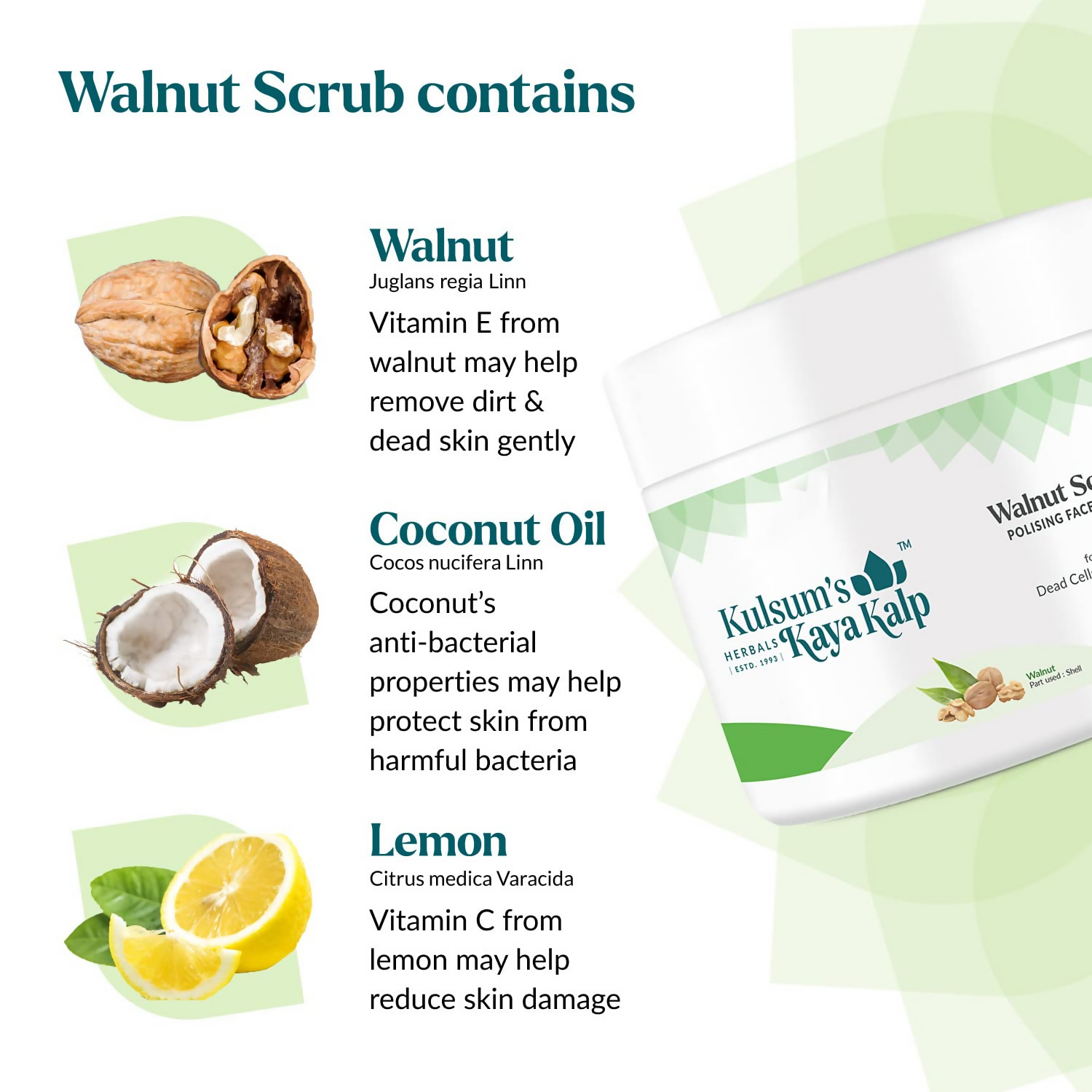 Kulsum's Kaya Kalp Walnut Scrub For Dead Cell Reduction For All Skin Types