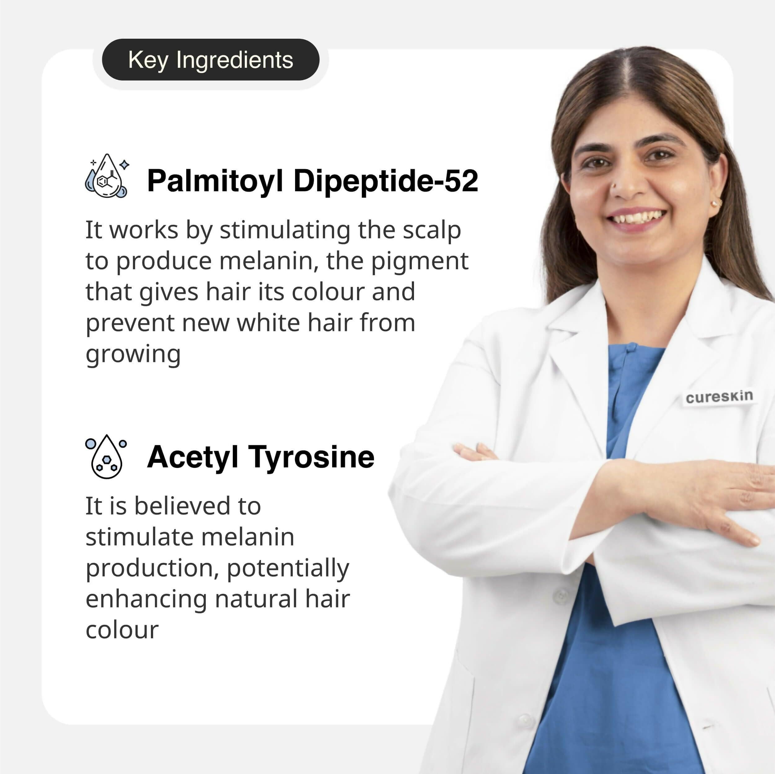 Cureskin Dark Pro Hair Solution Natural Hair Darkener with Colour Protection