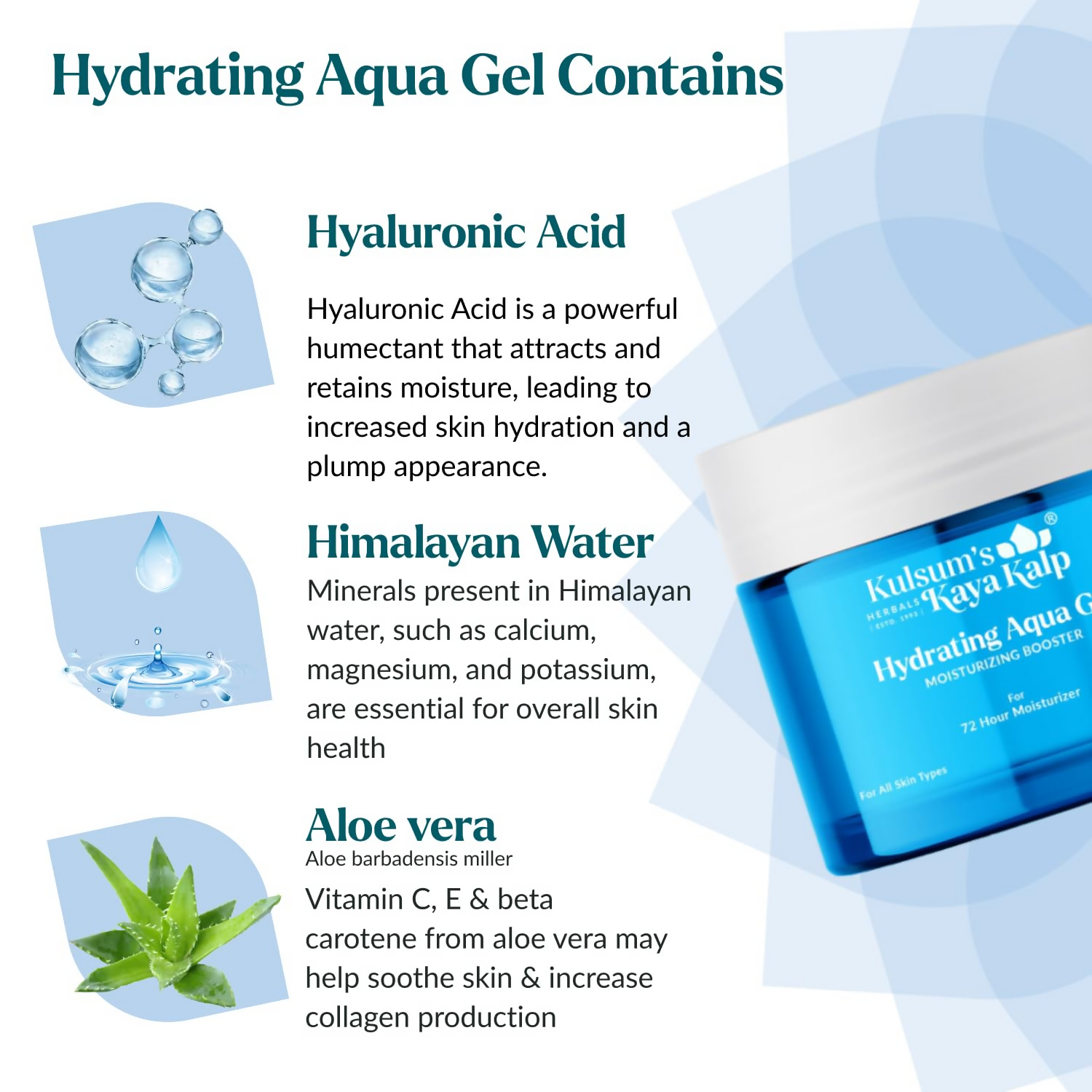 Kulsum's Kaya Kalp Hydrating Aqua Gel For Moisturizing And Soothing Skin