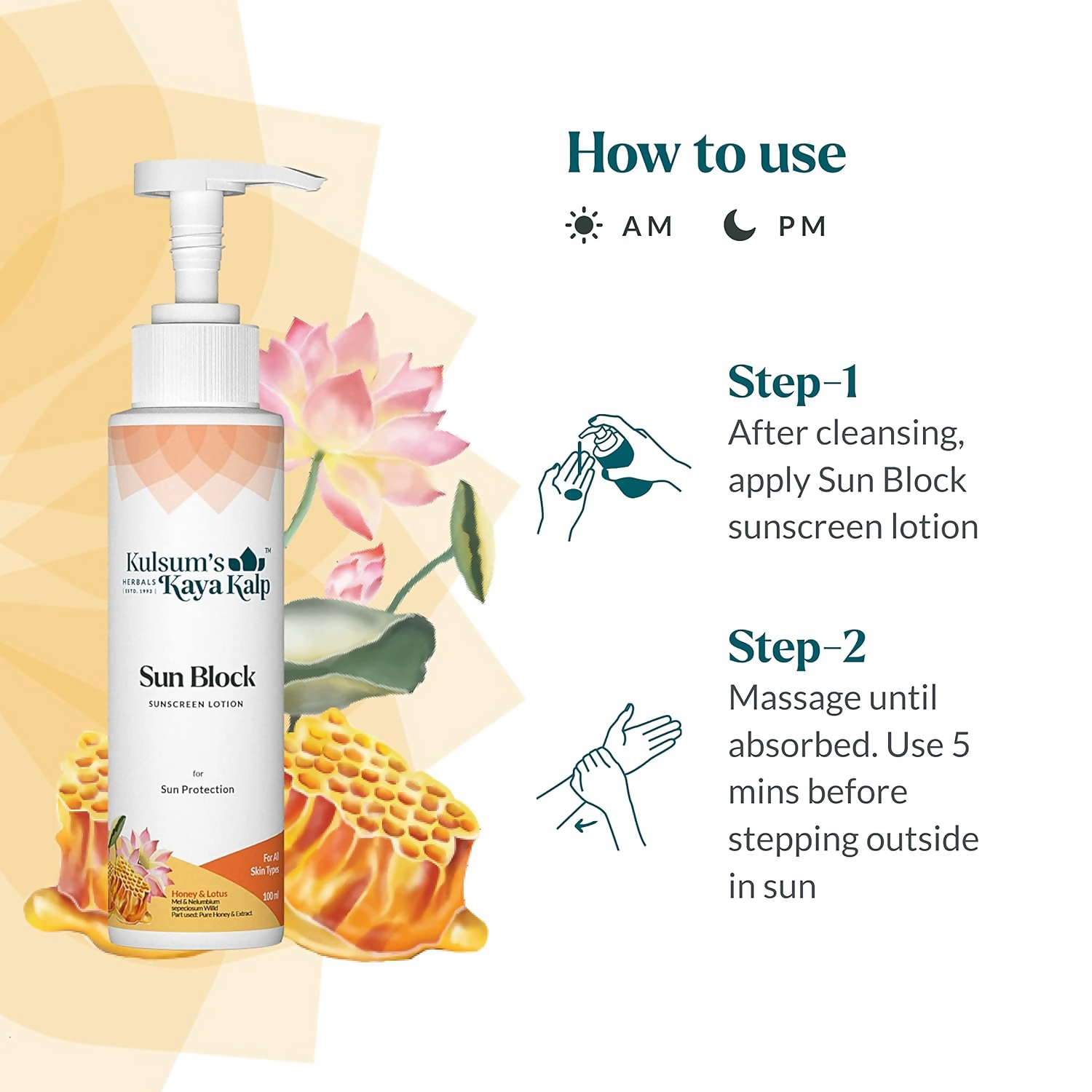 Kulsum's Kaya Kalp Sun Block Sunscreen Body Lotion For Sun Protection From Tanning, Sunburn & Pigmentation