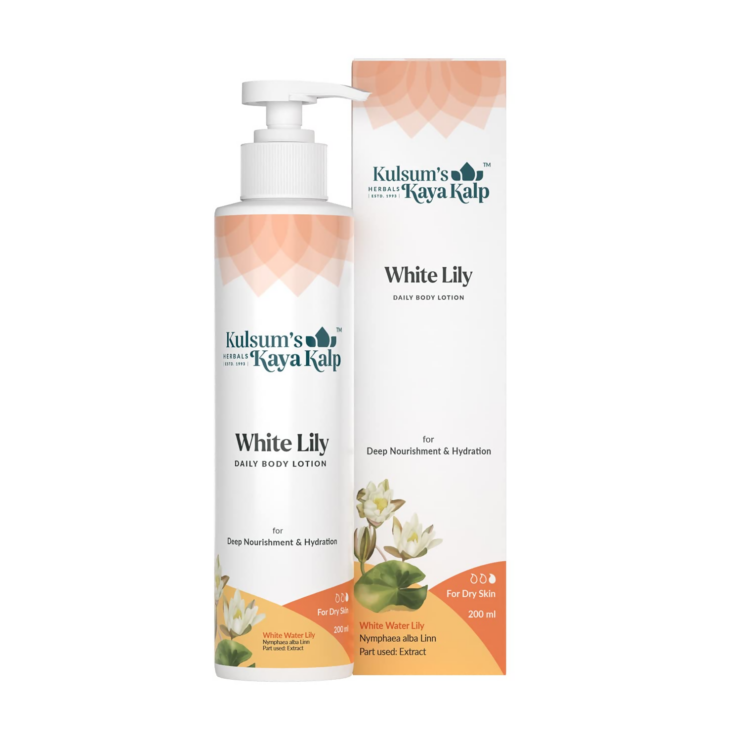 Kulsum's Kaya Kalp White Lily, Daily Body Lotion For Deep Nourishment And Hydration