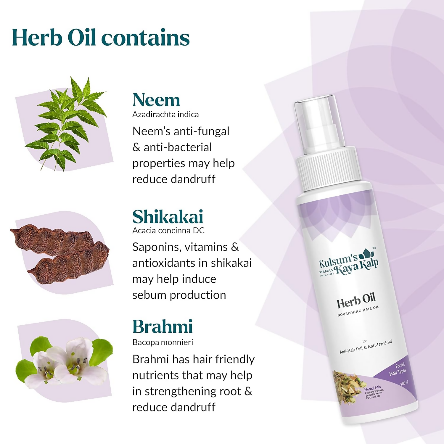 Kulsum's Kaya Kalp Herb Oil For Anti Hair Fall & Anti Dandruff