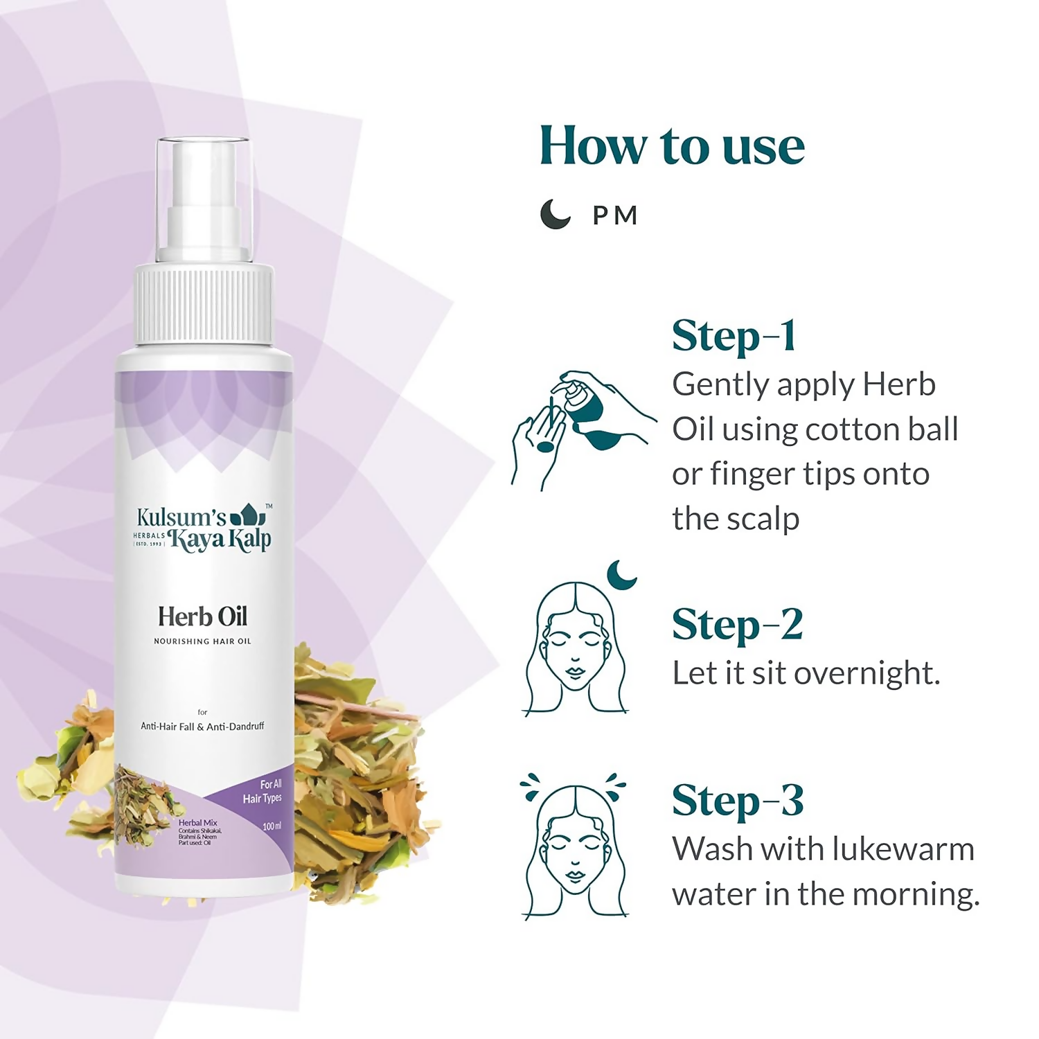 Kulsum's Kaya Kalp Herb Oil For Anti Hair Fall & Anti Dandruff