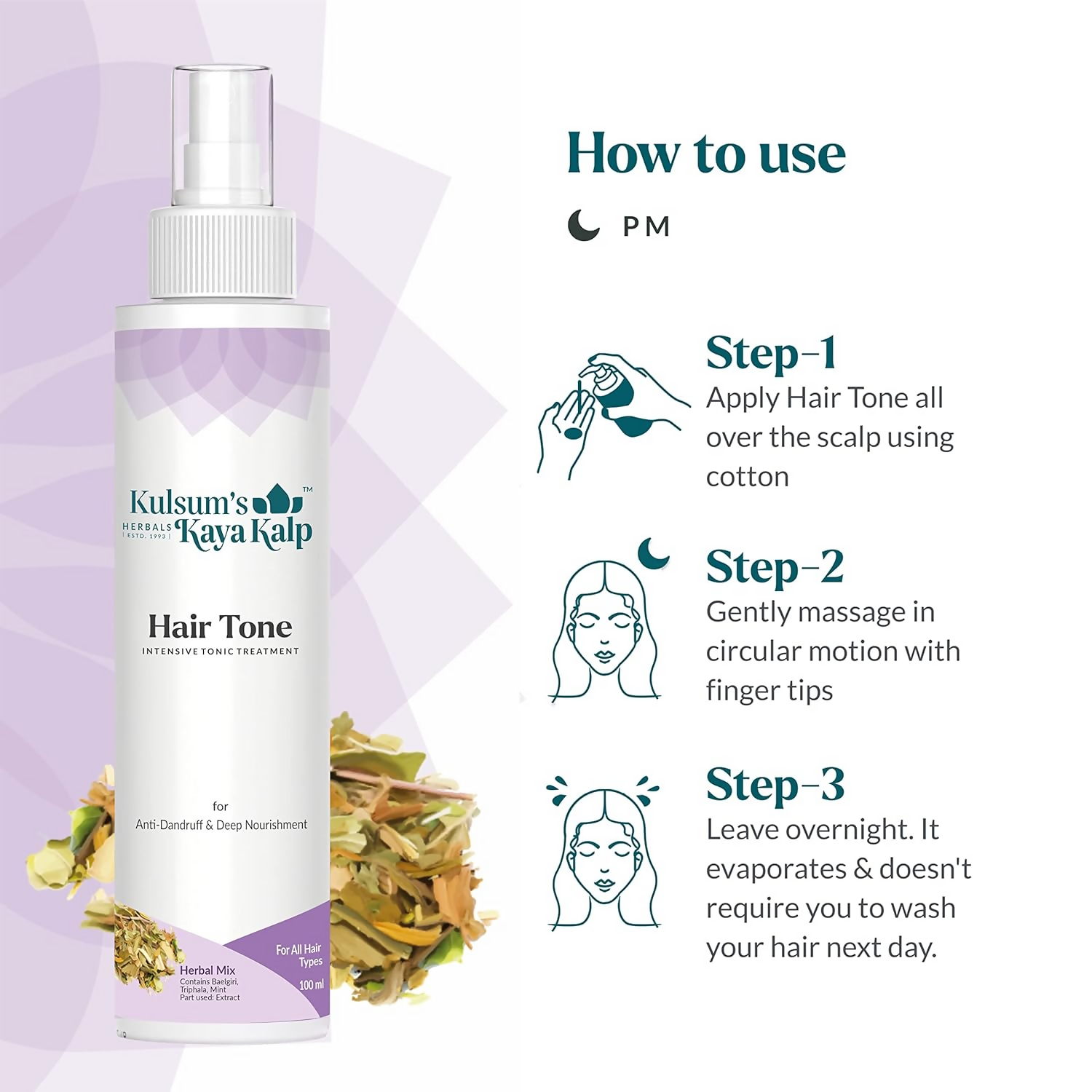 Kulsum's Kaya Kalp Hair Tone, Anti-Dandruff & Hair Fall Control, For All Hair Types