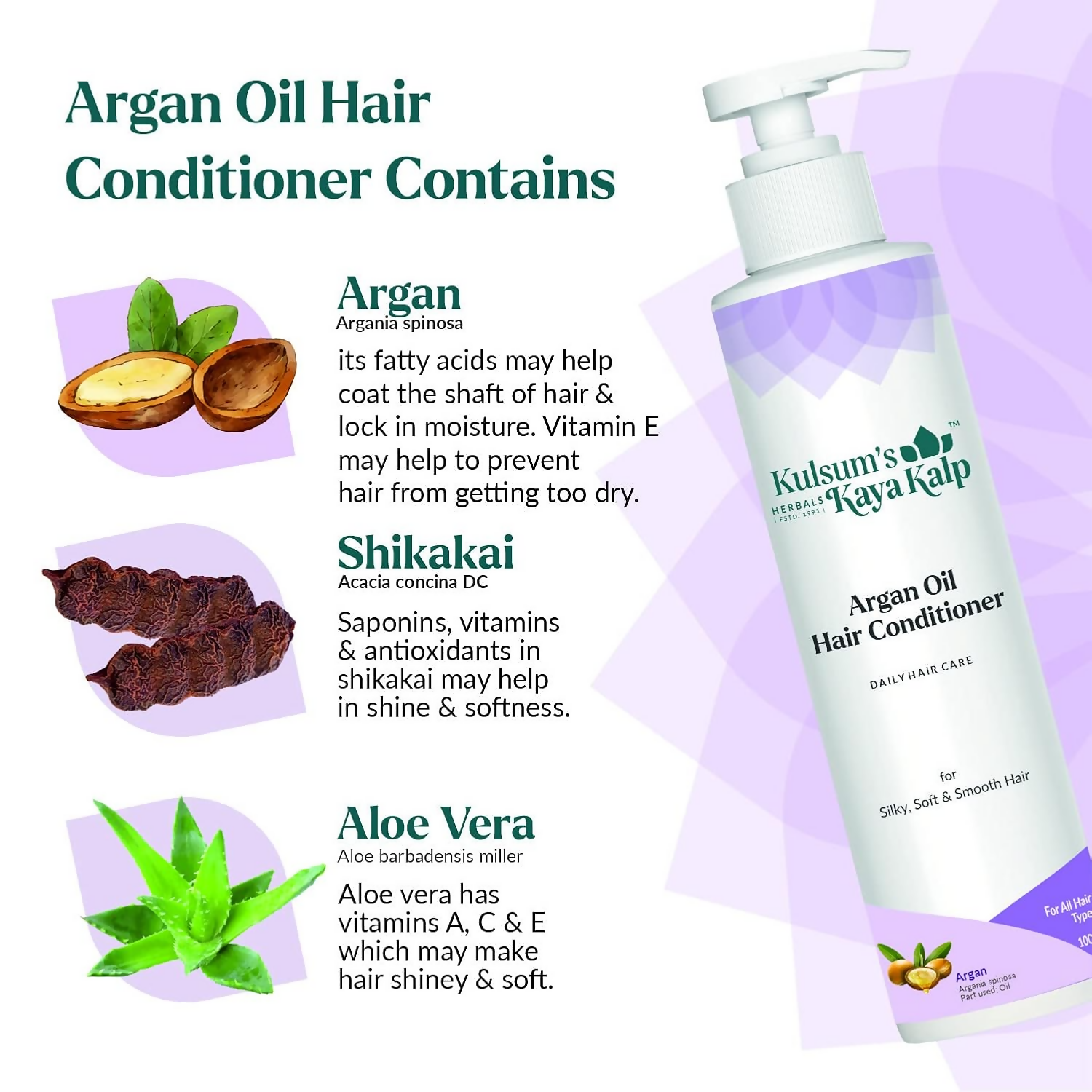 Kulsum's Kaya Kalp Argan Oil Hair Conditioner For Silky, Soft & Smooth Hair