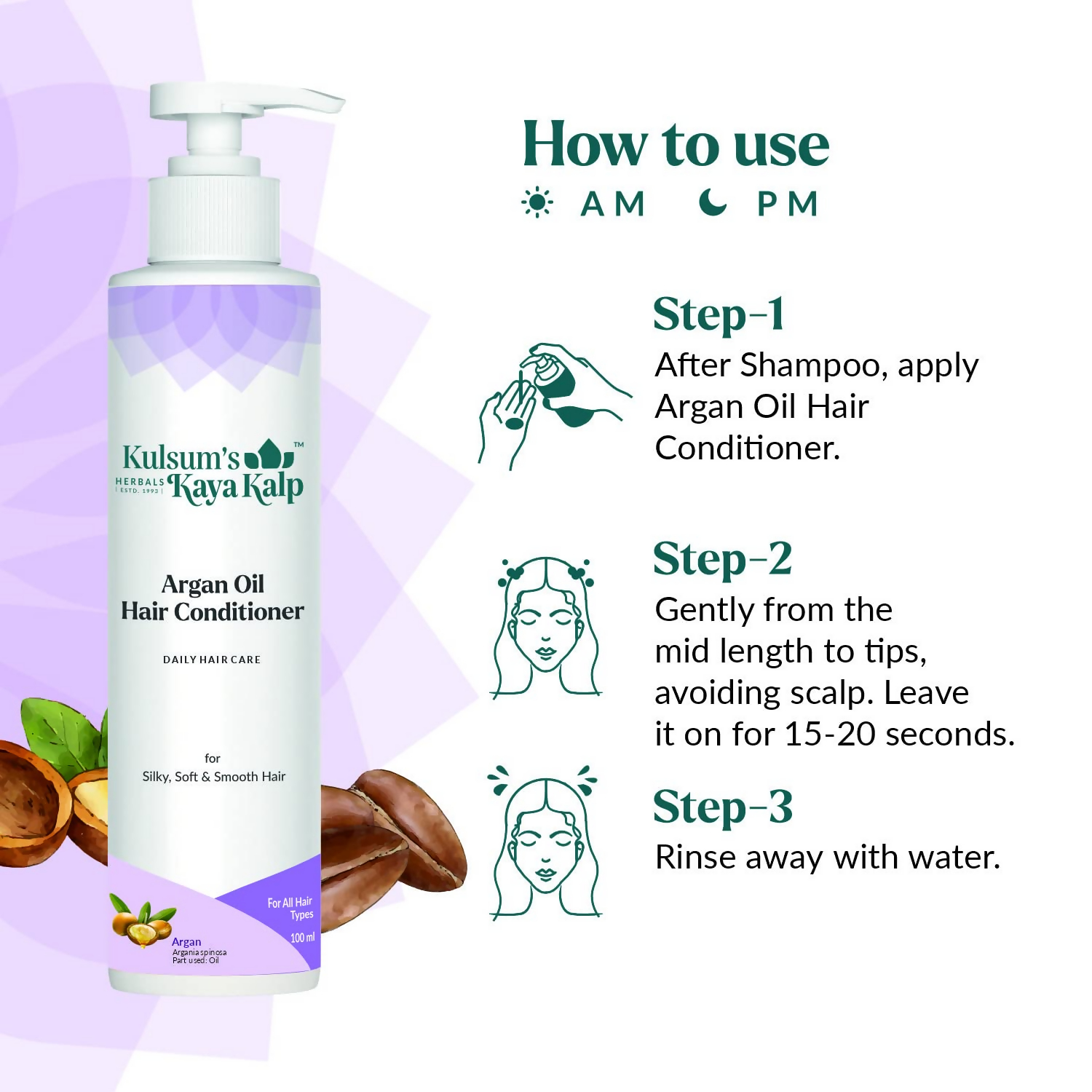 Kulsum's Kaya Kalp Argan Oil Hair Conditioner For Silky, Soft & Smooth Hair