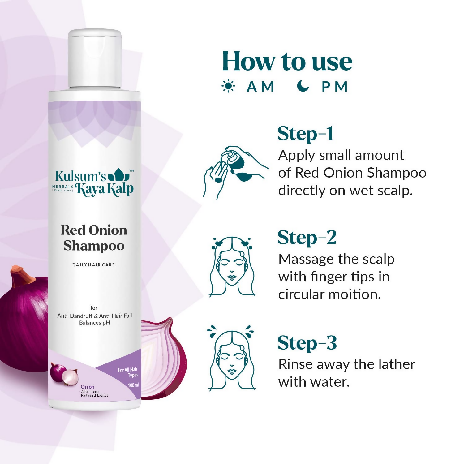 Kulsum's Kaya Kalp Red Onion Shampoo For Anti Dandruff & Anti Hair Fall