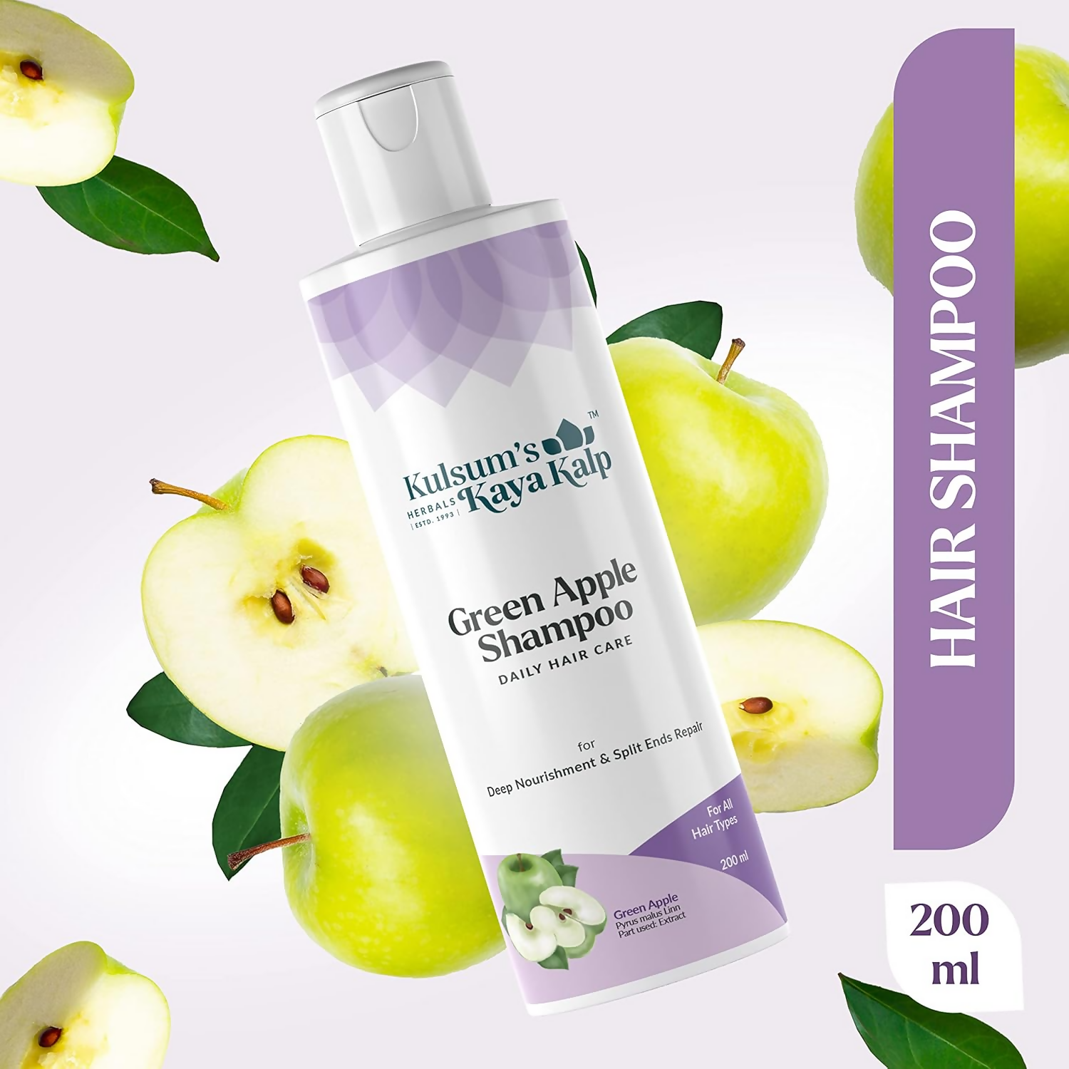 Kulsum's Kaya Kalp Green Apple Shampoo For Deep Nourishment & Split Ends Repair