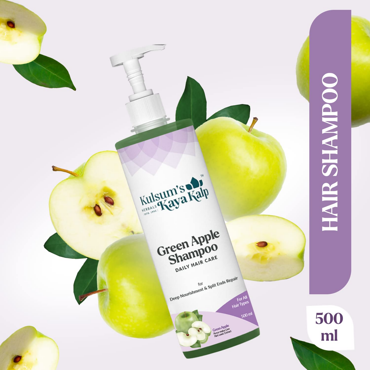 Kulsum's Kaya Kalp Green Apple Shampoo For Deep Nourishment & Split Ends Repair
