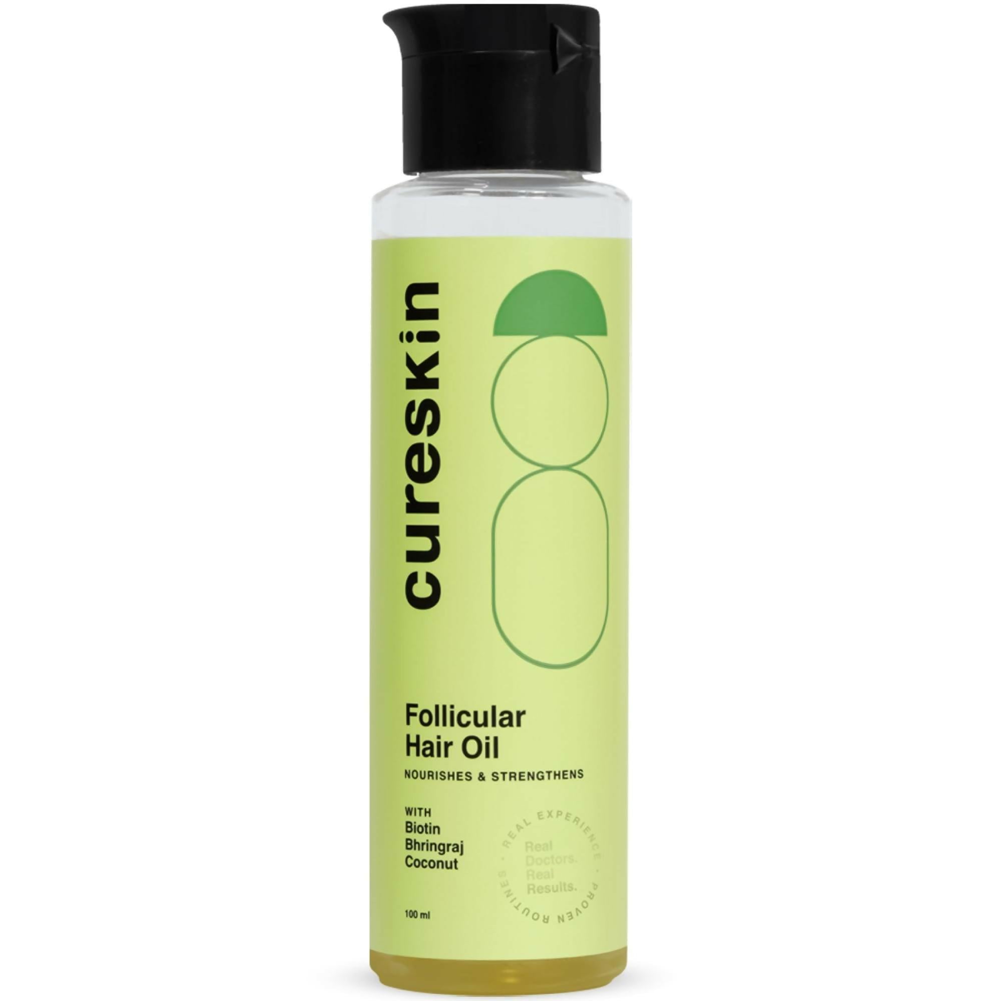 Cureskin Follicular Hair Oil - Nourishes & Strengthens with Biotin, Bhringraj and Coconut Hair Oil
