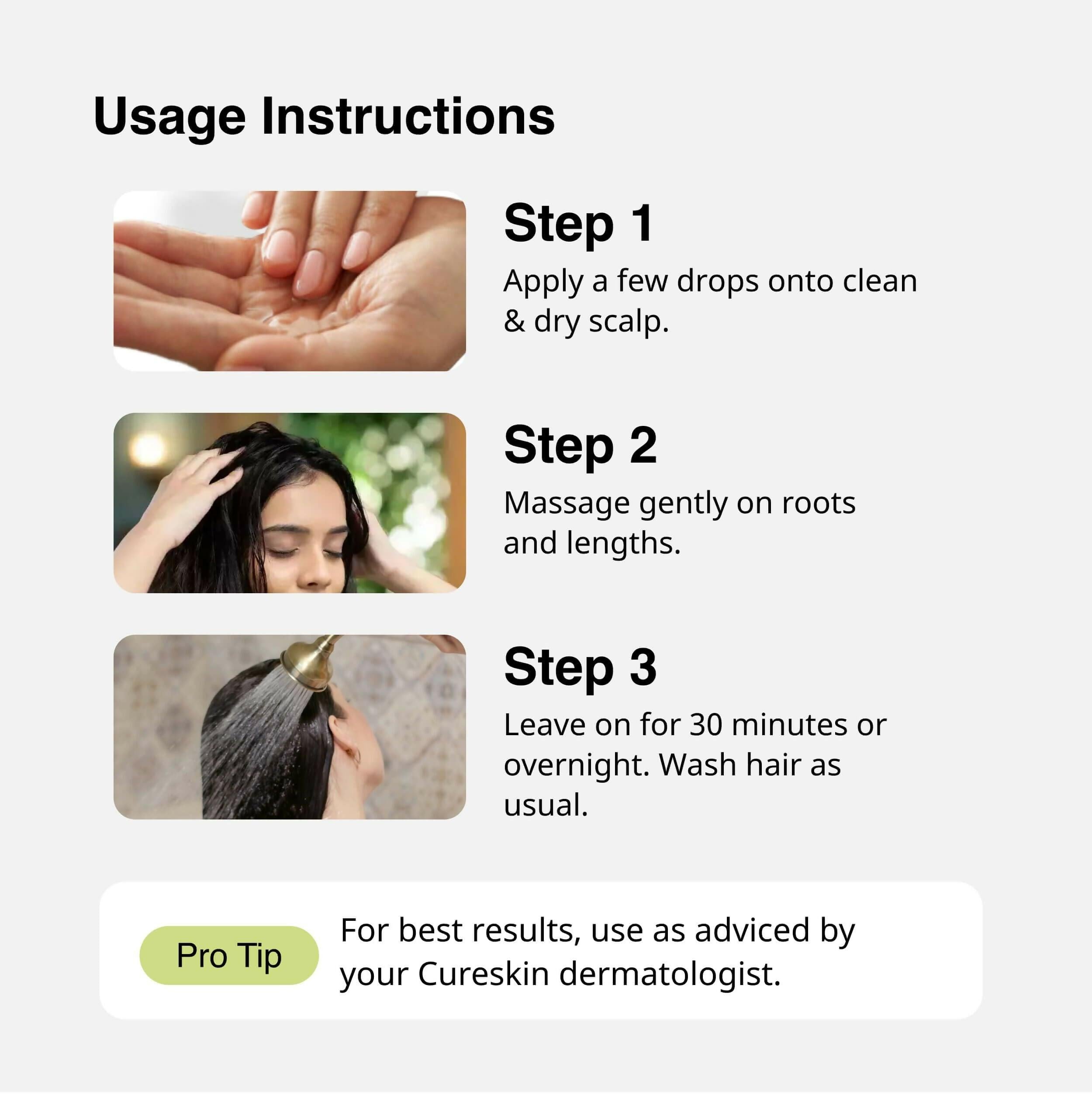 Cureskin Follicular Hair Oil - Nourishes & Strengthens with Biotin, Bhringraj and Coconut Hair Oil