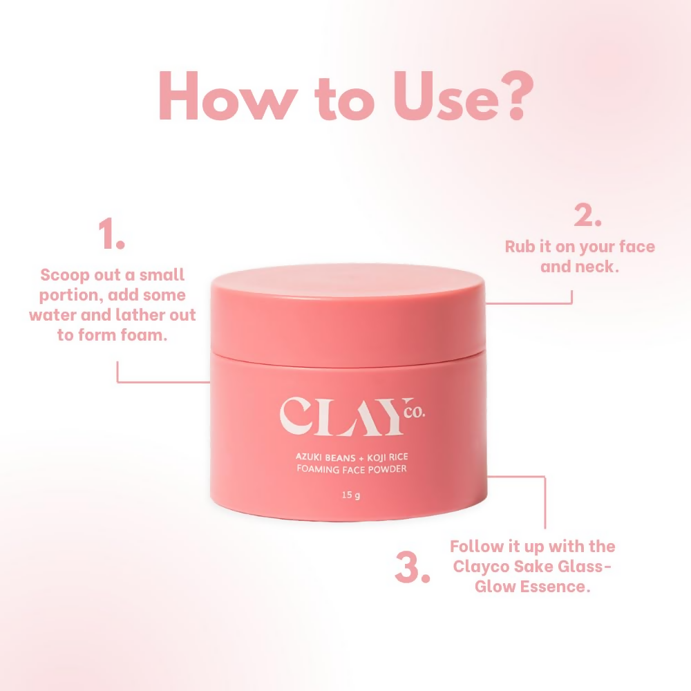 Clayco Azuki Beans & Koji Rice Foaming Face Wash Powder