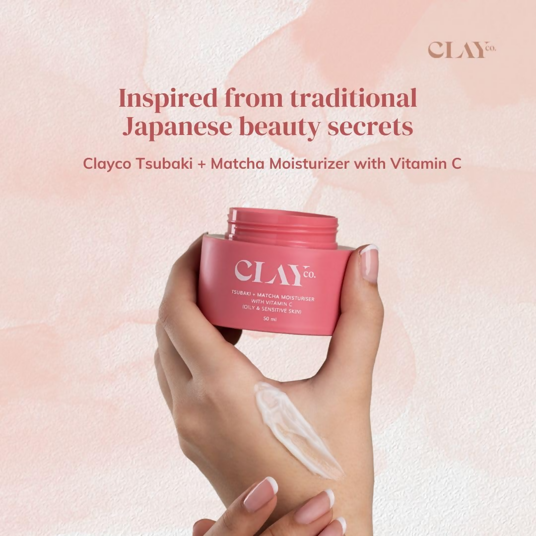 Clayco Tsubaki + Matcha Face Moisturizer With Vitamin C For Oily & Sensitive Skin Face Cream