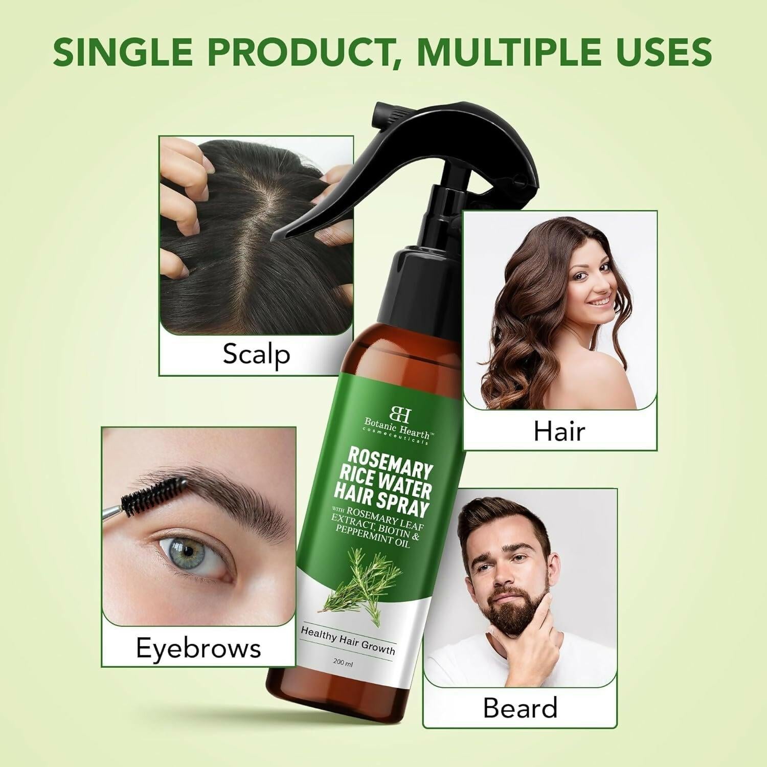 Botanic Hearth Rosemary Rice Water Spray for Hair Growth