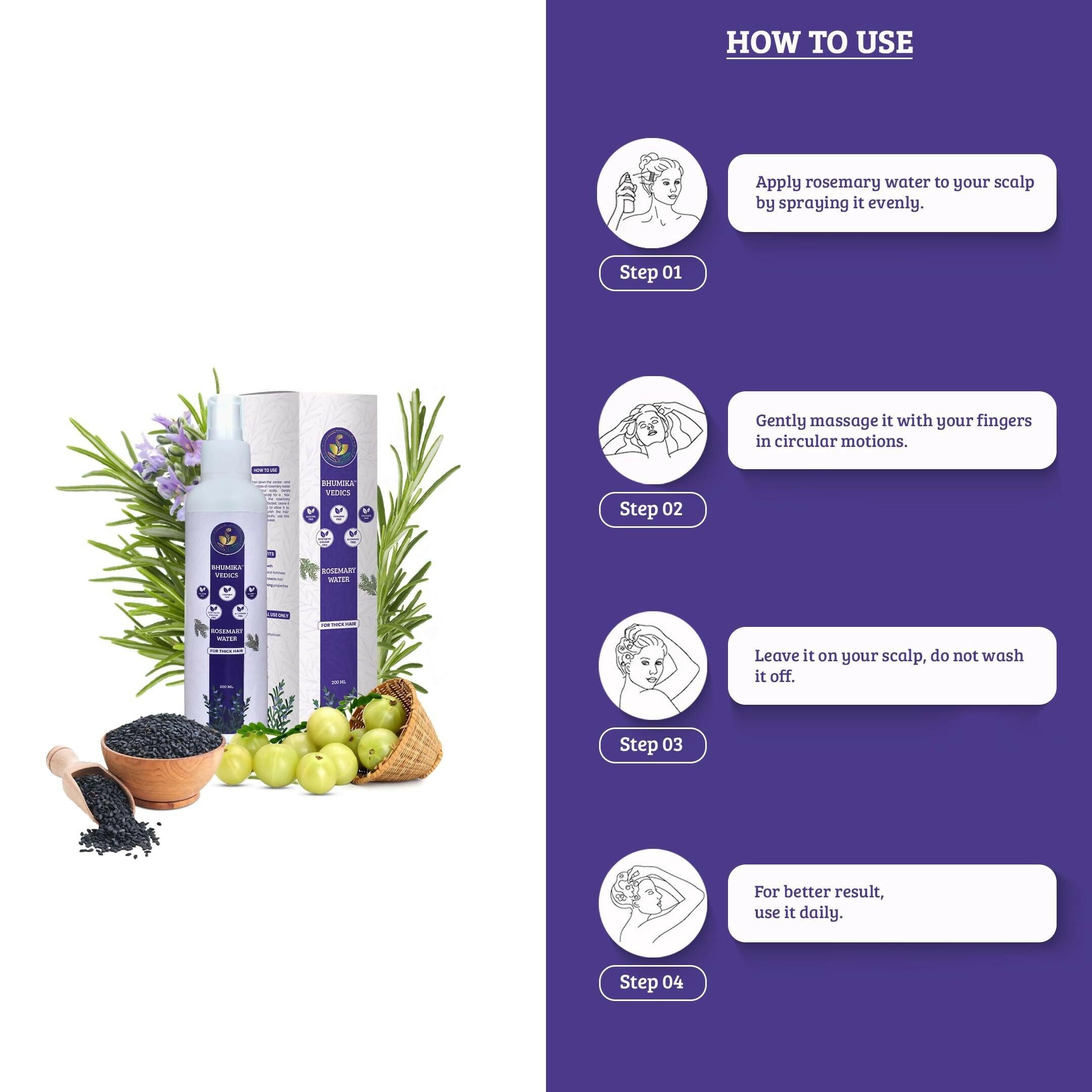Bhumika Vedics Rosemary Water Spray For Hair Growth