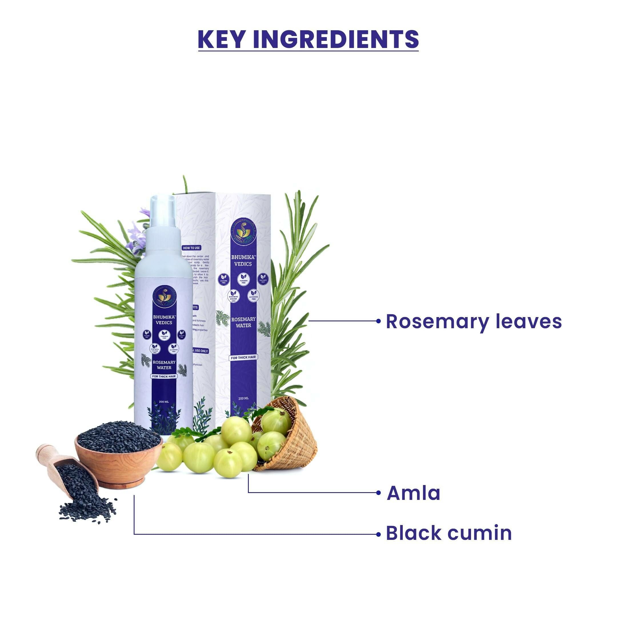 Bhumika Vedics Rosemary Water Spray For Hair Growth