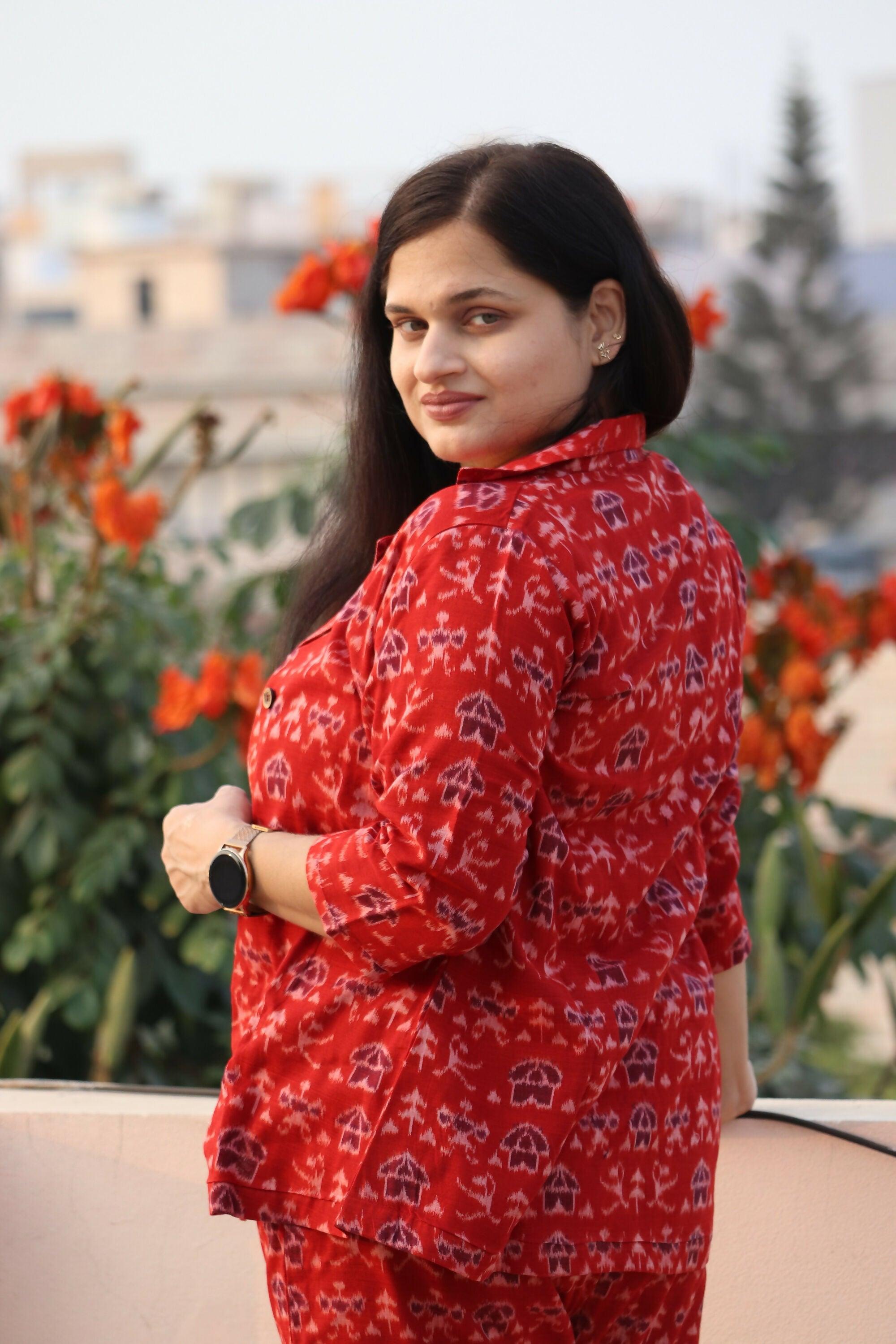 Earthyweaves AnandaRaga Sambalpuri Co-ord Set