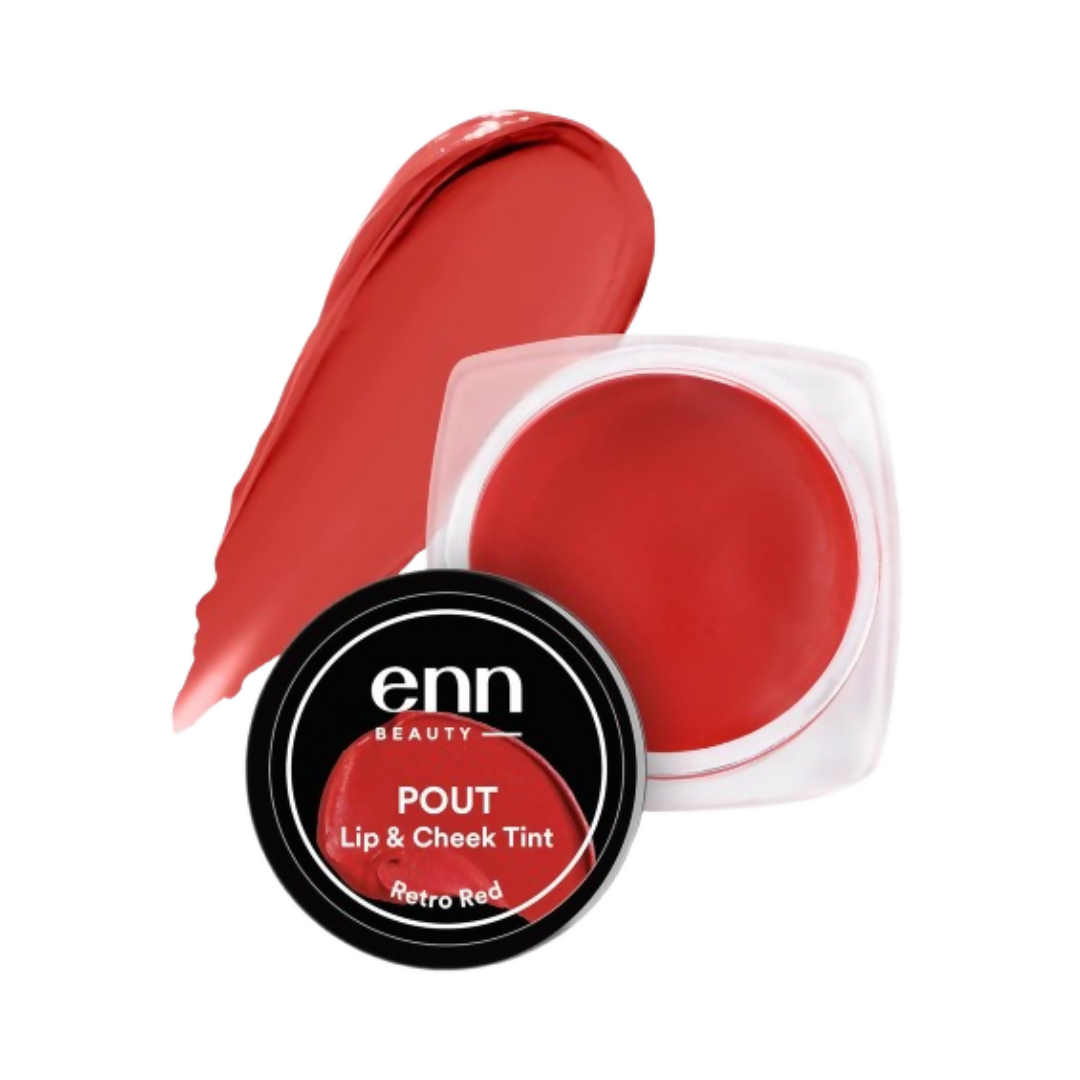 Enn Beauty Pout Lip, Cheek Tint With SPF 10 With Jojoba & Avocado Oil - Retro Red