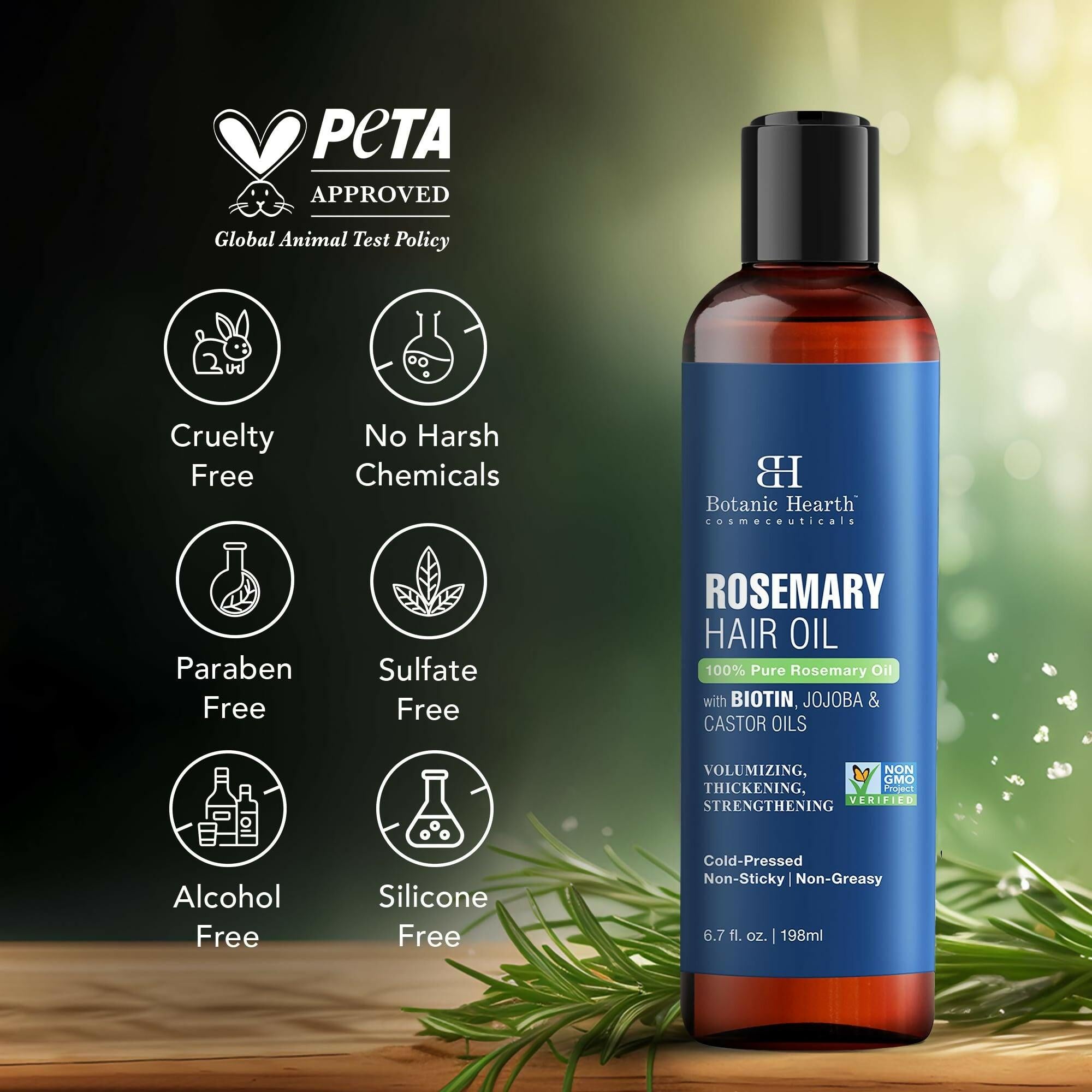 Botanic Hearth 100% Pure Rosemary Oil For Hair Growth, Controls Hair Fall, Promotes New Hair Growth