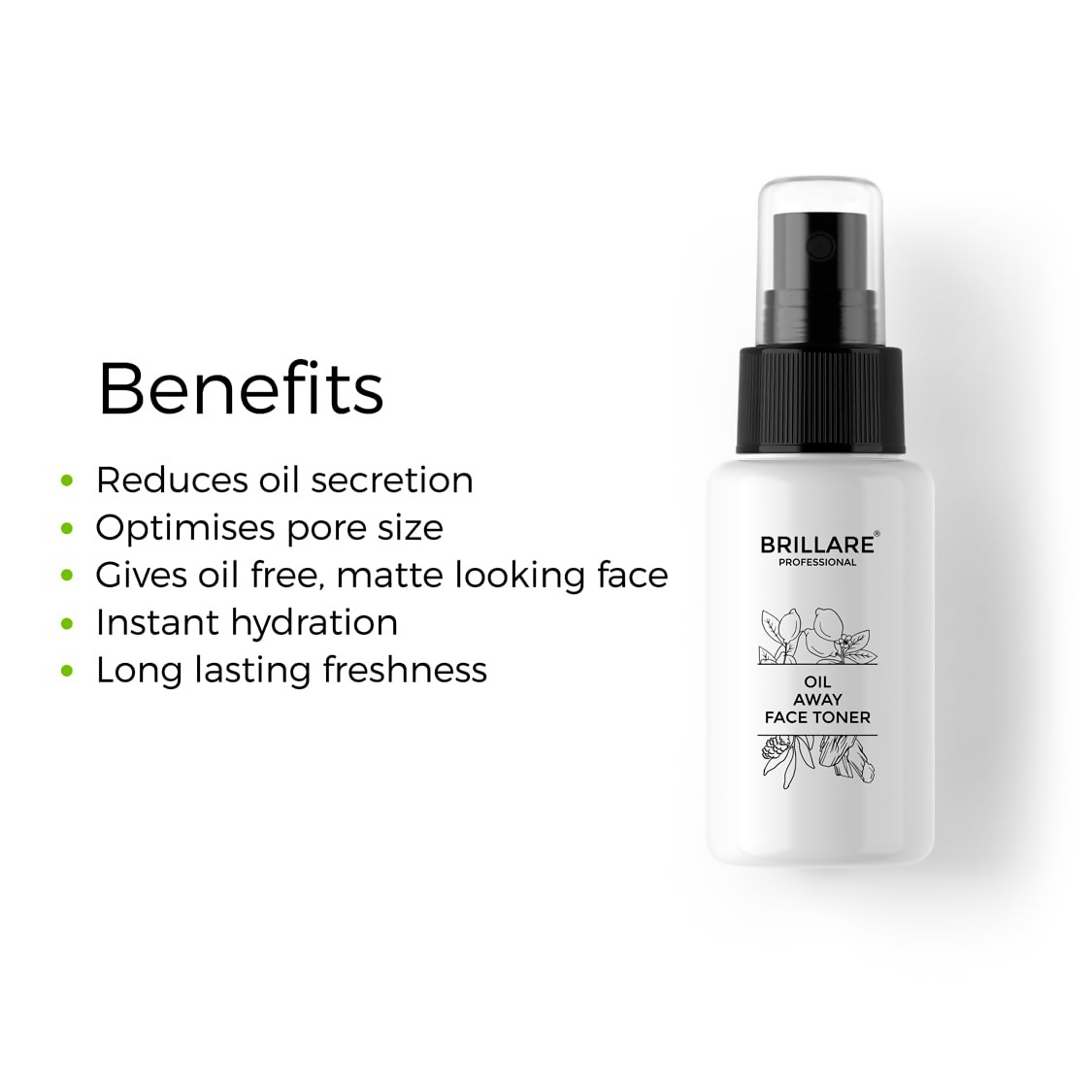 Brillare Oil Away 100% Natural Face Toner With Tea Tree Lemon and Zinc
