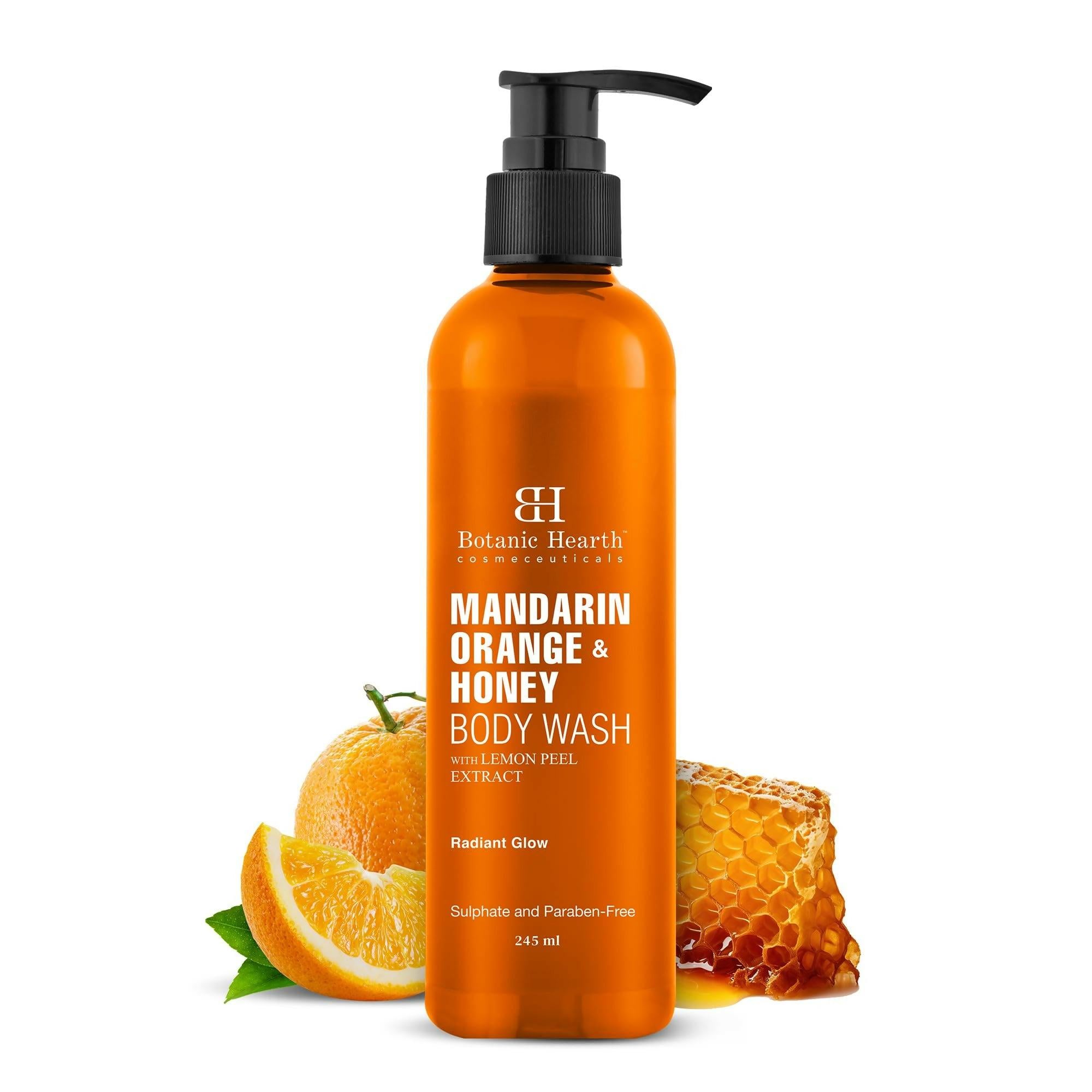 Botanic Hearth Mandarin Orange & Honey Body Wash with Lemon Peel Extract For a Radiant Glow