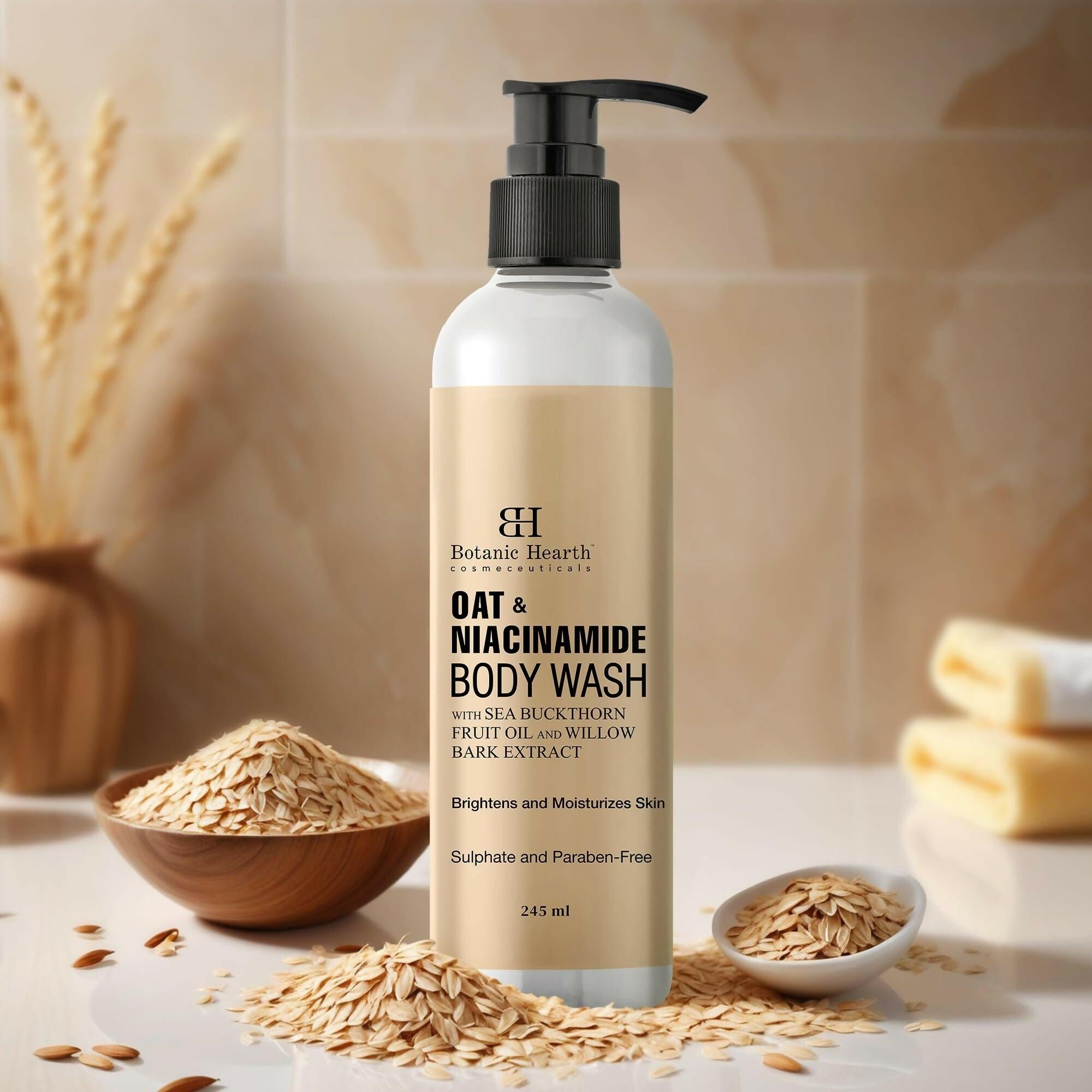 Botanic Hearth Oat & Niacinamide Body Wash Moisturizing & Skin Whitening