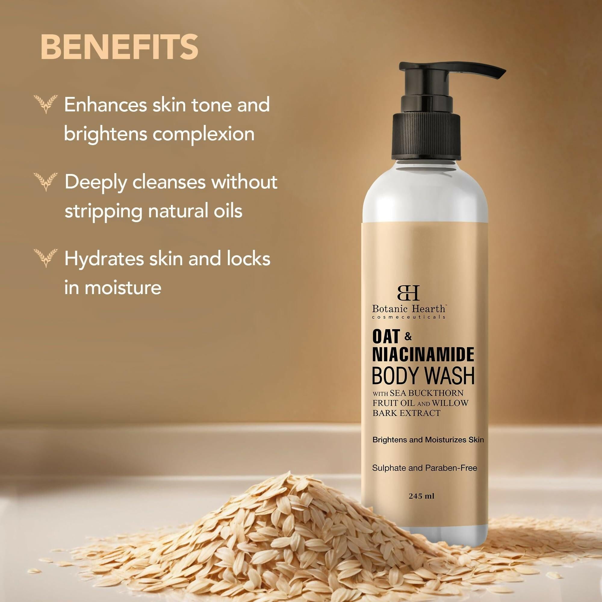 Botanic Hearth Oat & Niacinamide Body Wash Moisturizing & Skin Whitening