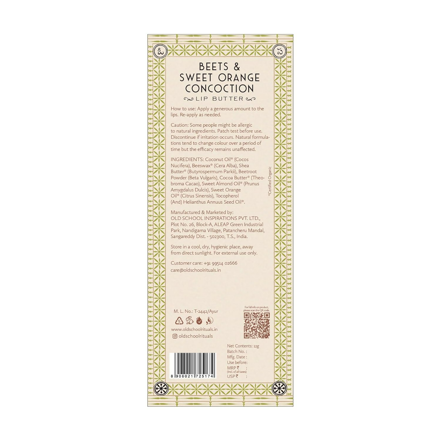 Old School Rituals Beets & Sweet Orange Concoction Lip Butter