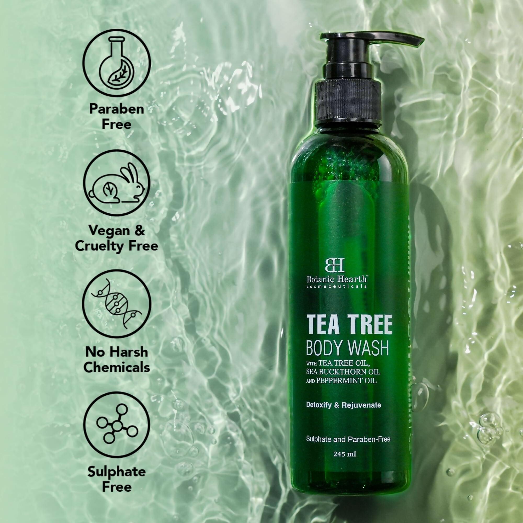 Botanic Hearth Tea Tree Body Wash with Sea Buckthorn Oil, Peppermint Oil