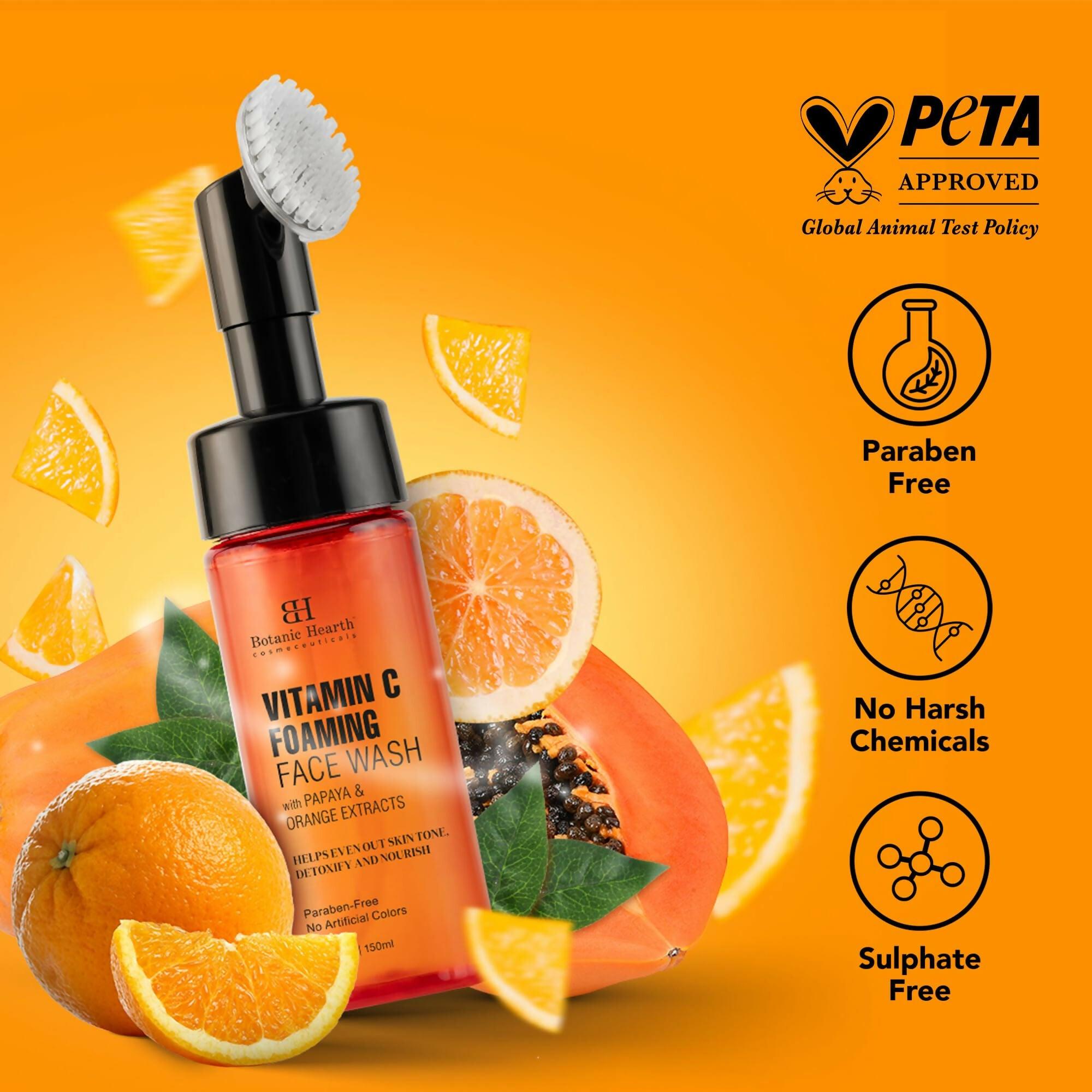 Botanic Hearth Brightening Vitamin C Foaming Face Wash with Papaya & Orange Extracts