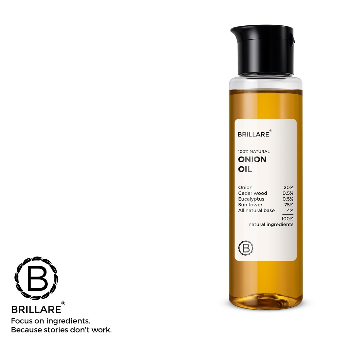 Brillare Onion Hair Oil with the Goodness Of Cedar Wood & Sunflower Oil