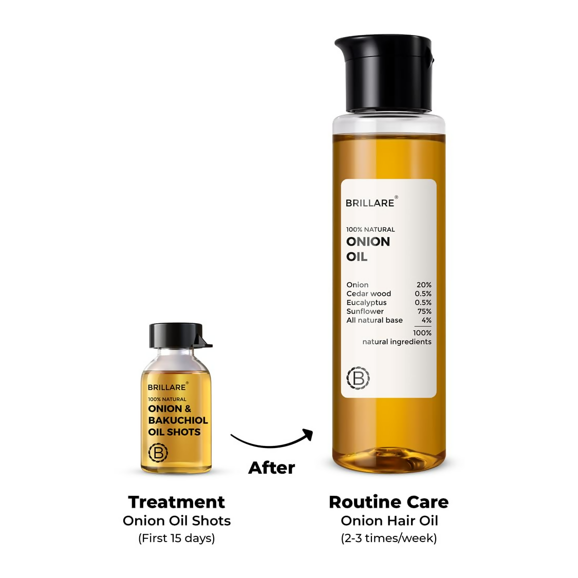 Brillare Onion Hair Oil with the Goodness Of Cedar Wood & Sunflower Oil