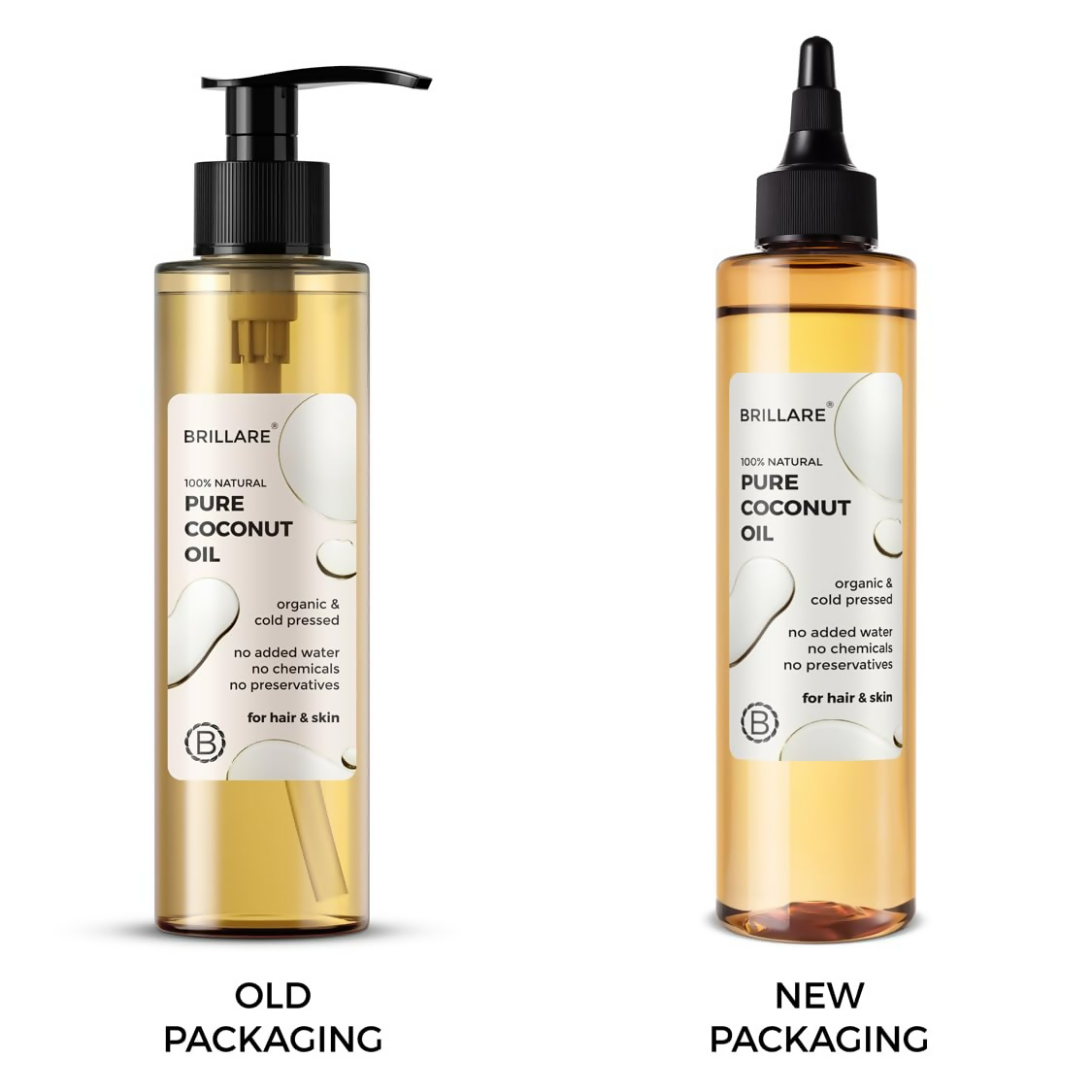 Brillare 100% Natural Pure Coconut Oil Organic & Cold Pressed Hair Oil with Zero Chemicals