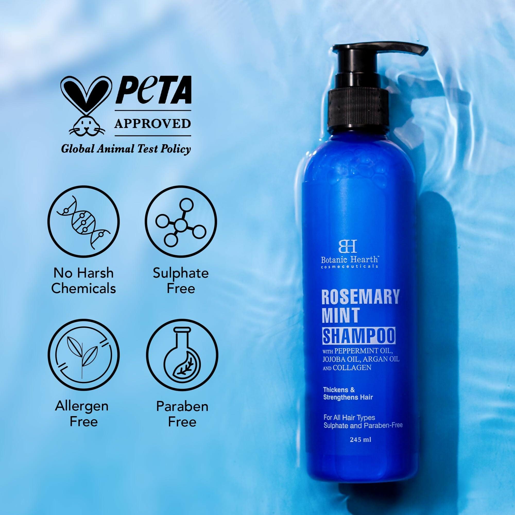 Botanic Hearth Rosemary Mint Shampoo with Peppermint Oil, Jojoba Oil & Collagen