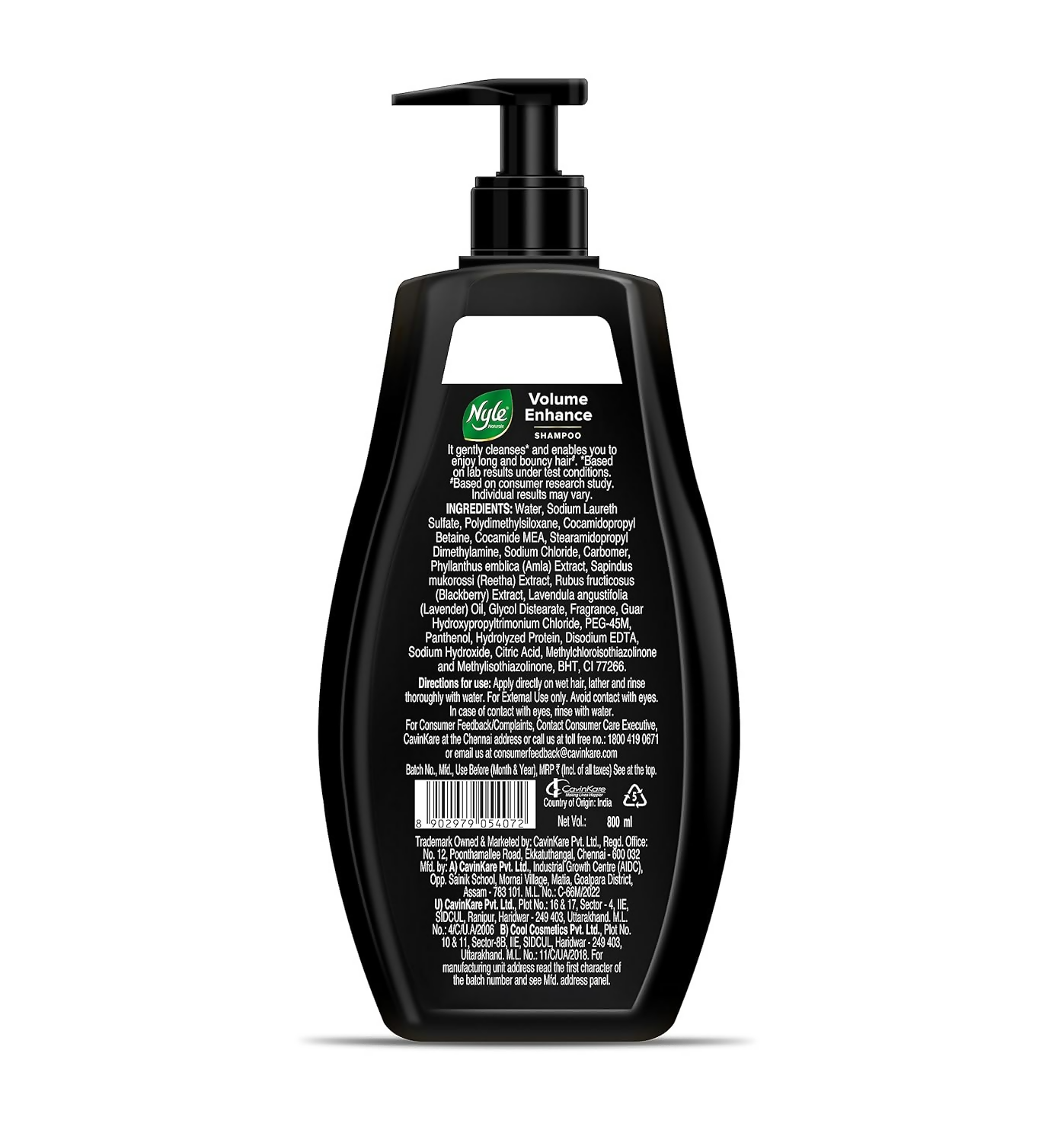 Nyle Naturals Volume Enhance Shampoo With Blackberry Reetha and Amla Gentle & Soft