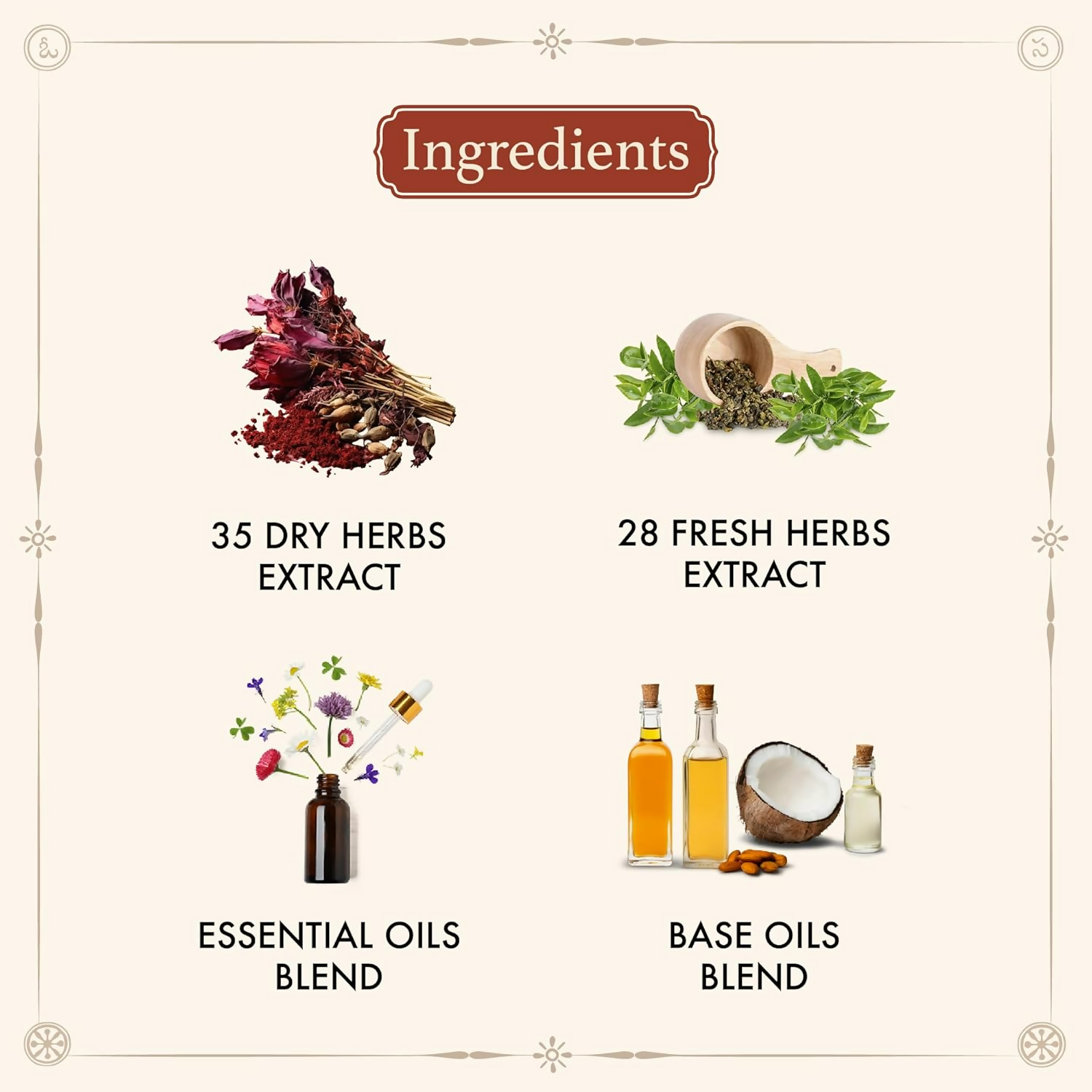 Old School Rituals 63-Herb Hair Elixir All-Natural Hair Oil For Growth Of Strong & Healthy Hair