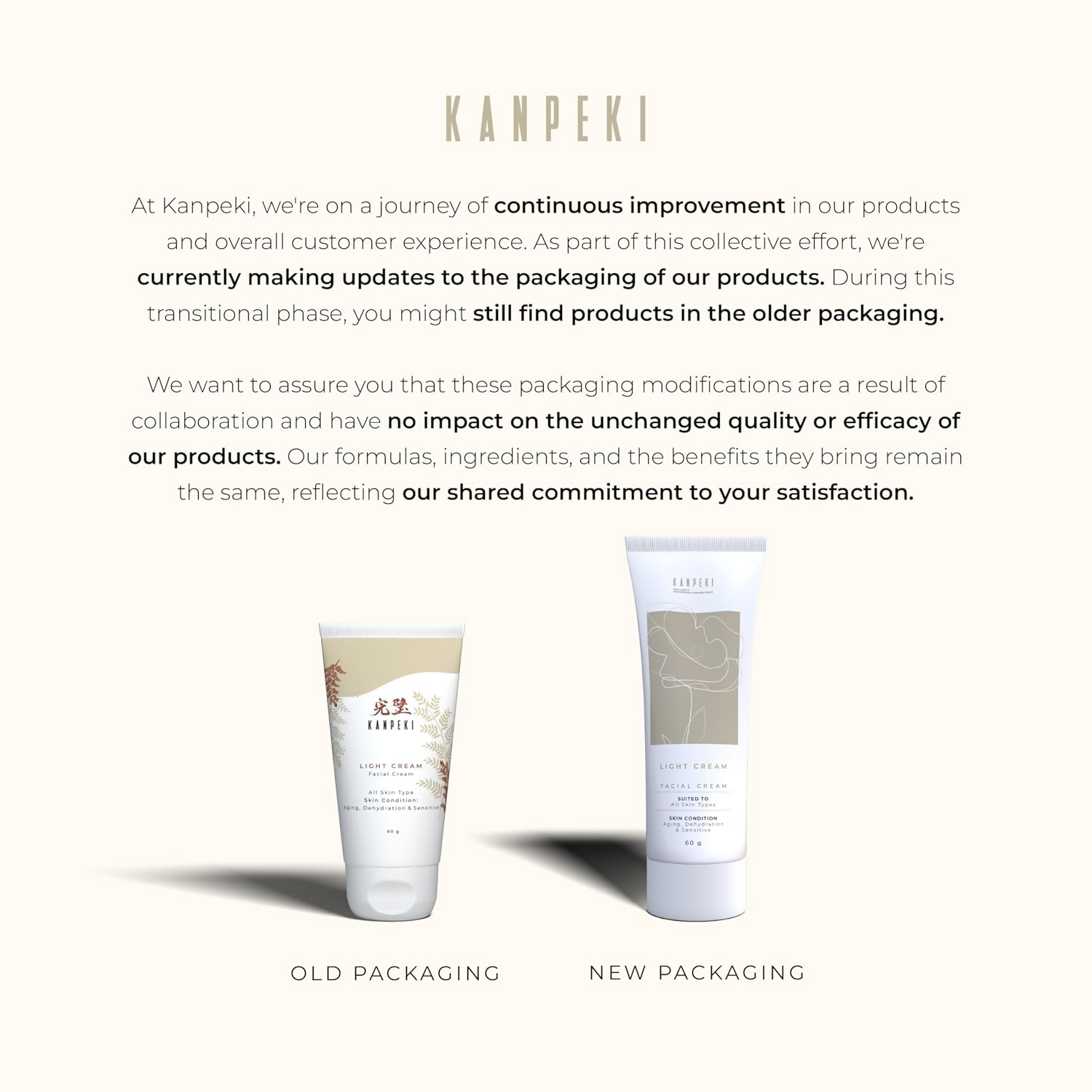 Kanpeki Light Facial Cream Counteracts Signs of Ageing