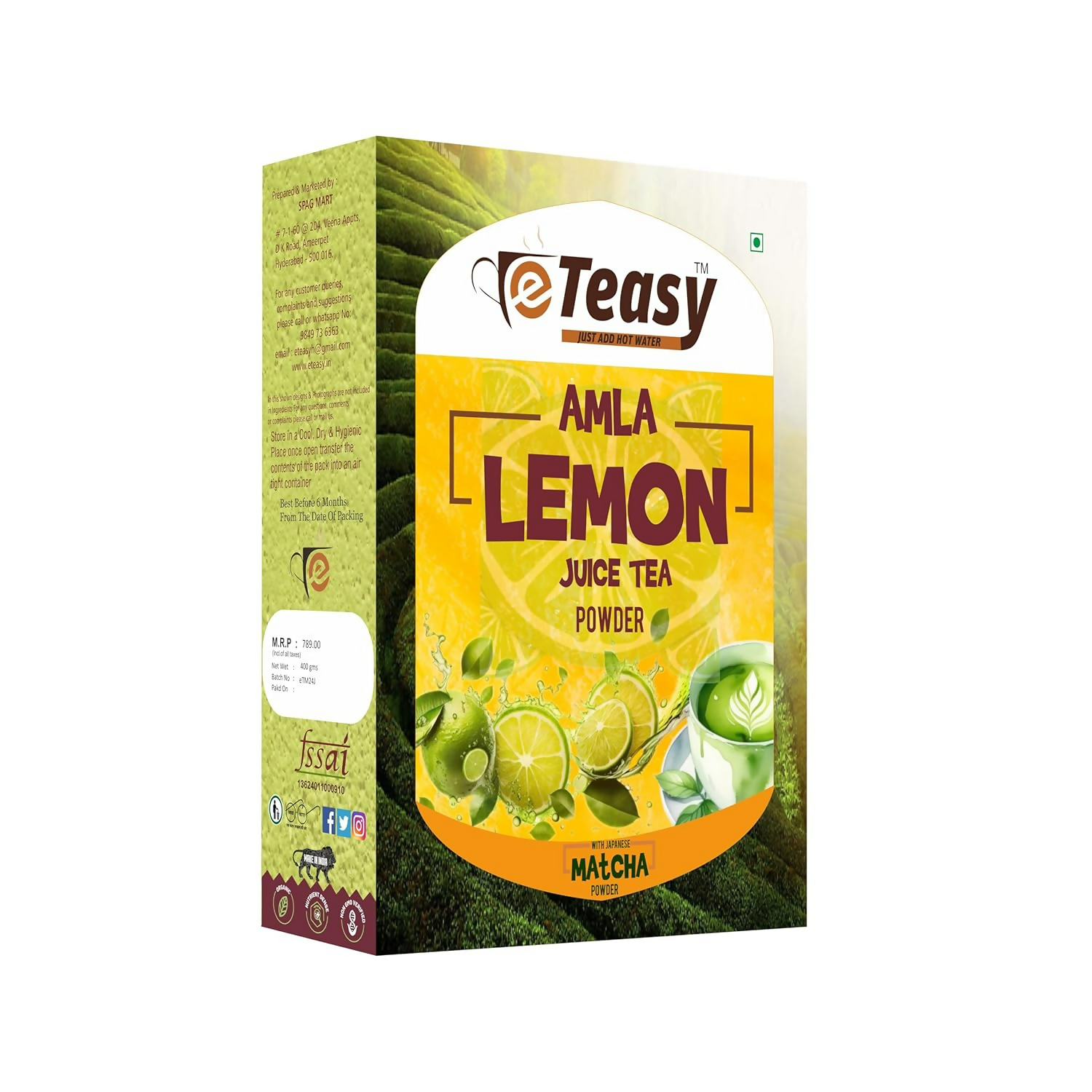 Eteasy Japanese Ceremonial Grade Matcha Honey Lemon Juice Green Tea