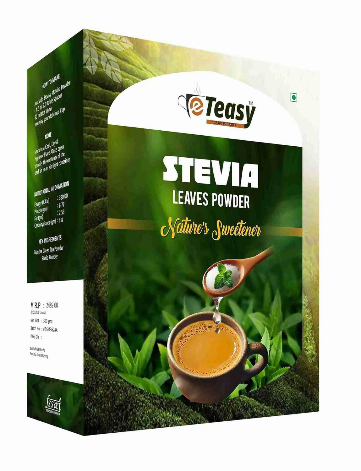 Eteasy Stevia Leaf Extract Natural Sweetener Sugar Free Zero-Calorie Powder