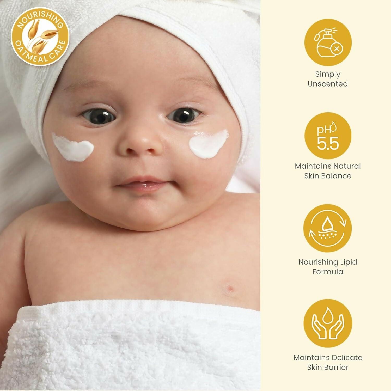 Mother Sparsh Simply Unscented Baby Face Cream with Oatmeal, for Sensitive Skin