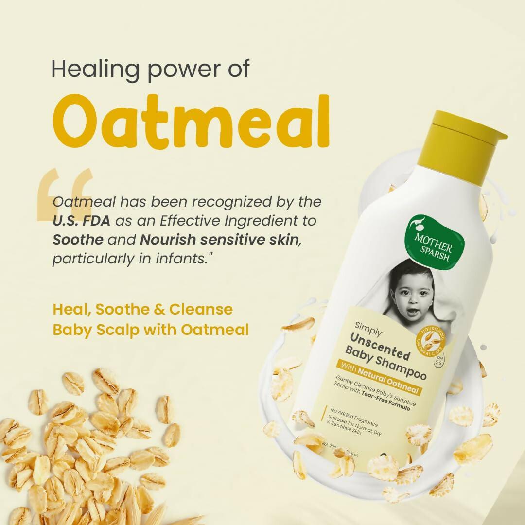 Mother Sparsh Simply Unscented Baby Shampoo With Natural Oatmeal, for New Born Sensitive Skin