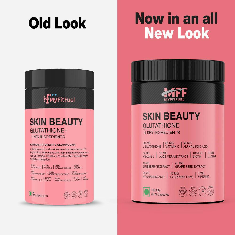 MyFitFuel Skin Beauty Glutathione + Lycopene, Vitamin C & E, Hyaluronic Acid, Biotin Capsules