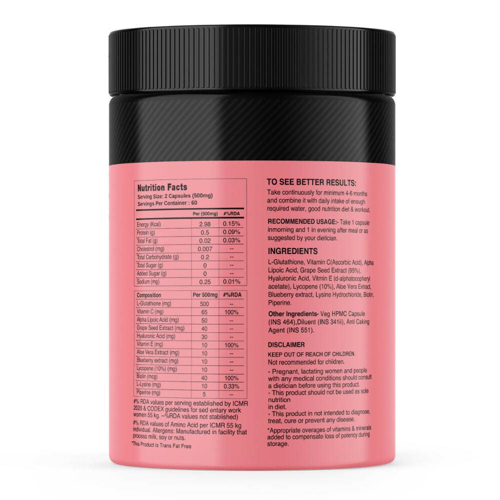 MyFitFuel Skin Beauty Glutathione + Lycopene, Vitamin C & E, Hyaluronic Acid, Biotin Capsules