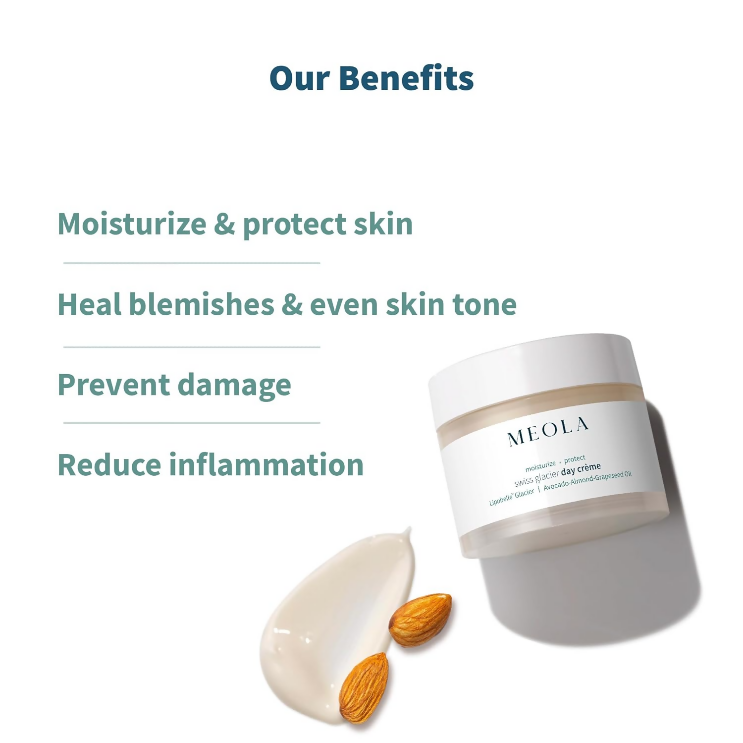 Meola Swiss Glacier Day Cream With Avocado, Almond & Grapeseed Oil