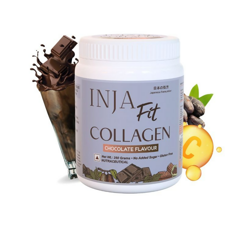 Inja Fit Marine Collagen For Skin Joints And Muscles With Vit C & Glucosamine - Chocolate Flavour