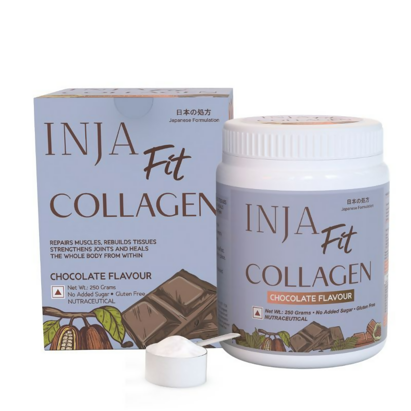 Inja Fit Marine Collagen For Skin Joints And Muscles With Vit C & Glucosamine - Chocolate Flavour