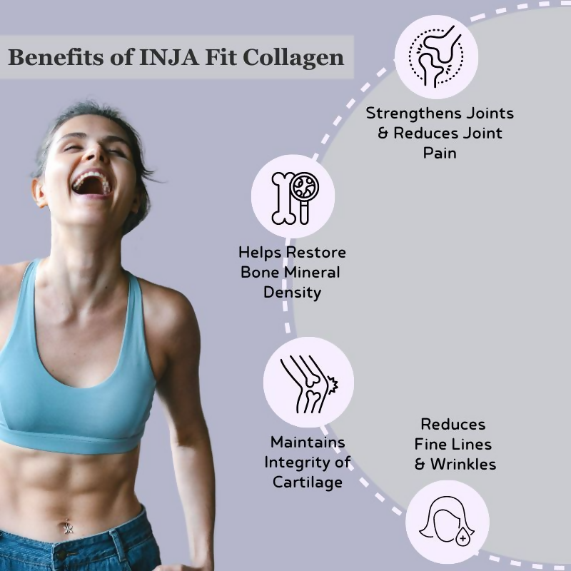 Inja Fit Marine Collagen For Skin Joints And Muscles With Vit C & Glucosamine - Chocolate Flavour