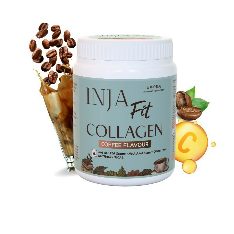 Inja Fit Marine Collagen For Skin Joints And Muscles With Vit C & Glucosamine - Coffee Flavour