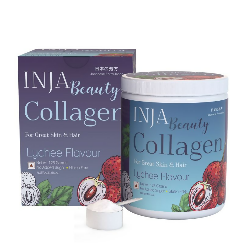 Inja Beauty Collagen For Skin- Hair & Nails- With Vit C- Glutathione- Biotin - Lychee Flavour