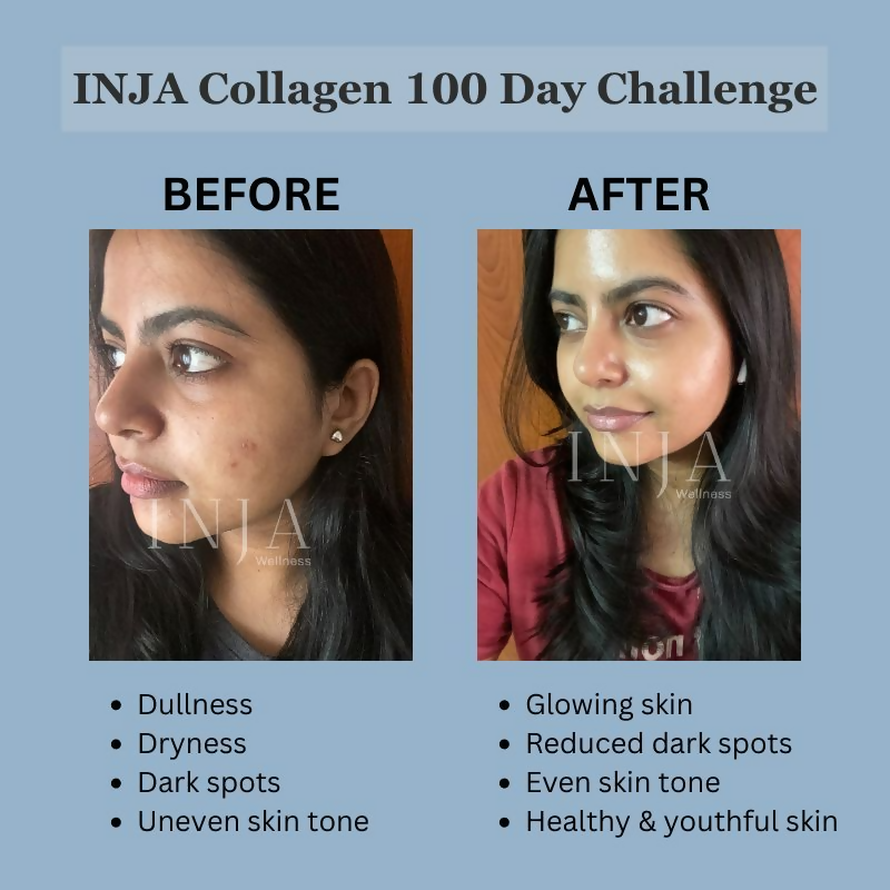 Inja Beauty Collagen For Skin- Hair & Nails- With Vit C- Glutathione- Biotin - Lychee Flavour